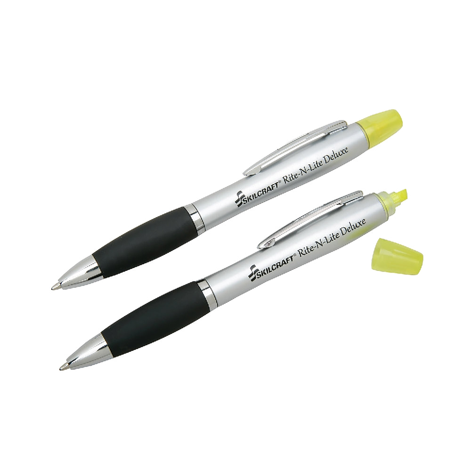 Multipurpose Pen And Highlighter, Medium Ballpoint/Fluorescent Yellow Chisel Point Highlighter, 2/PK