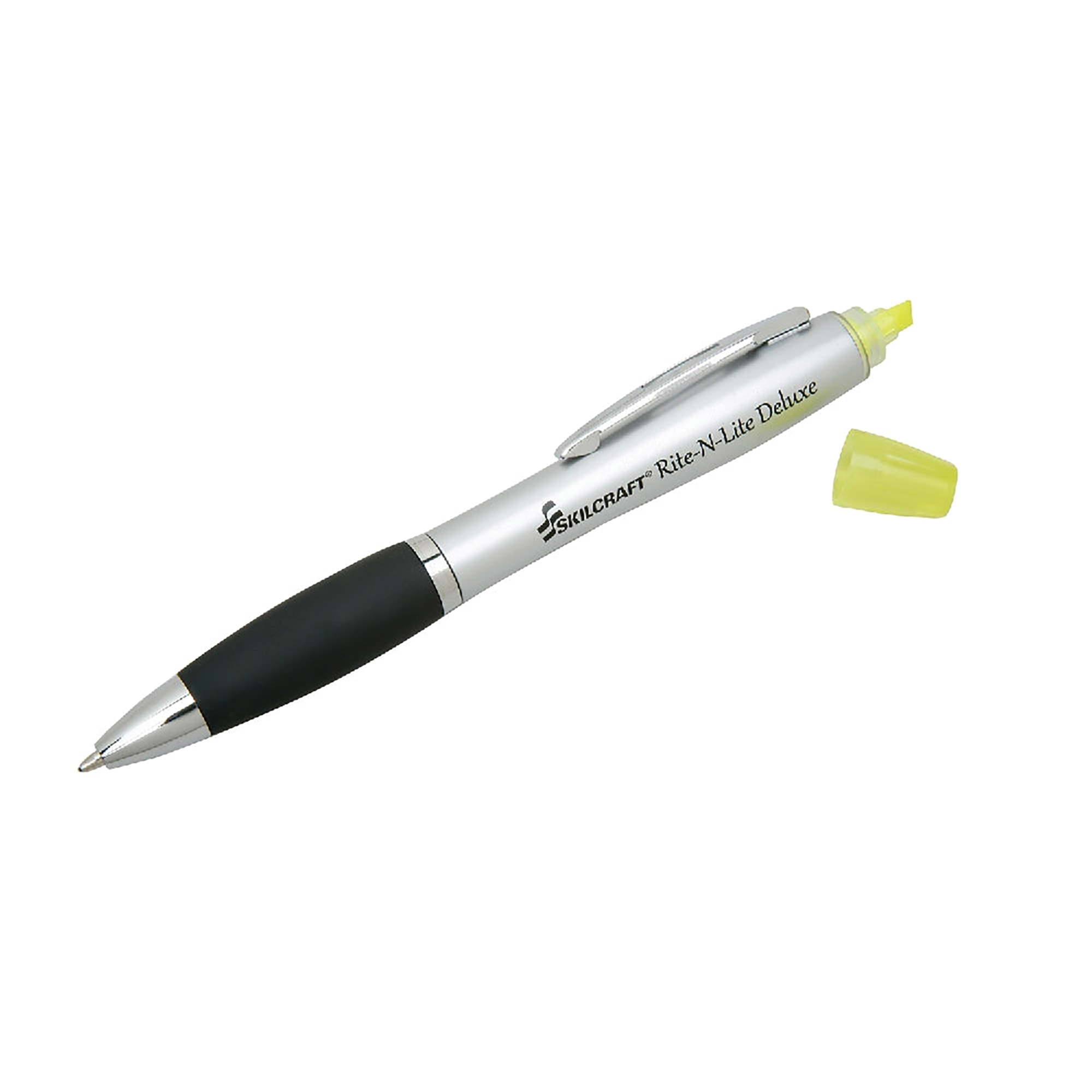 Multipurpose Pen and Highlighter, Medium Ballpoint/Fluorescent Yellow Chisel Point - 12/PK