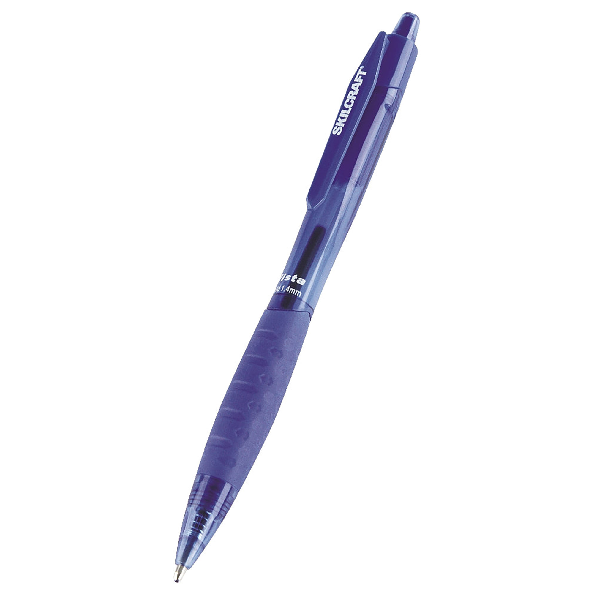 Pen, 1.4Mm Bold, Ballpoint With Clip, Cushion Grip, Blue Ink, Refillable - 12/PK