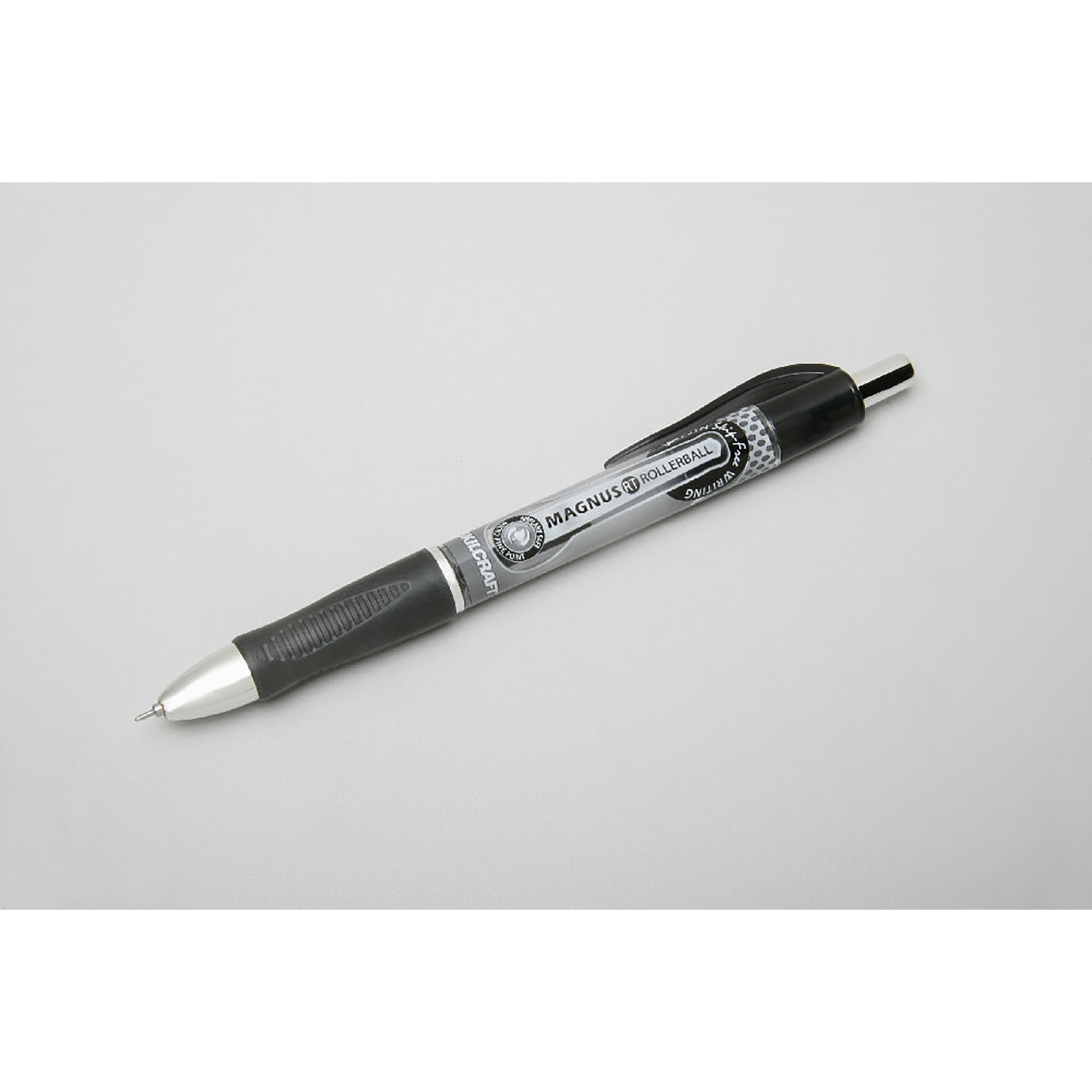 Pen, Roller Ball, Liquid Ink, Retractable, Airplane Safe, 0.5Mm, Refillable, Black, Dz - 12/PK