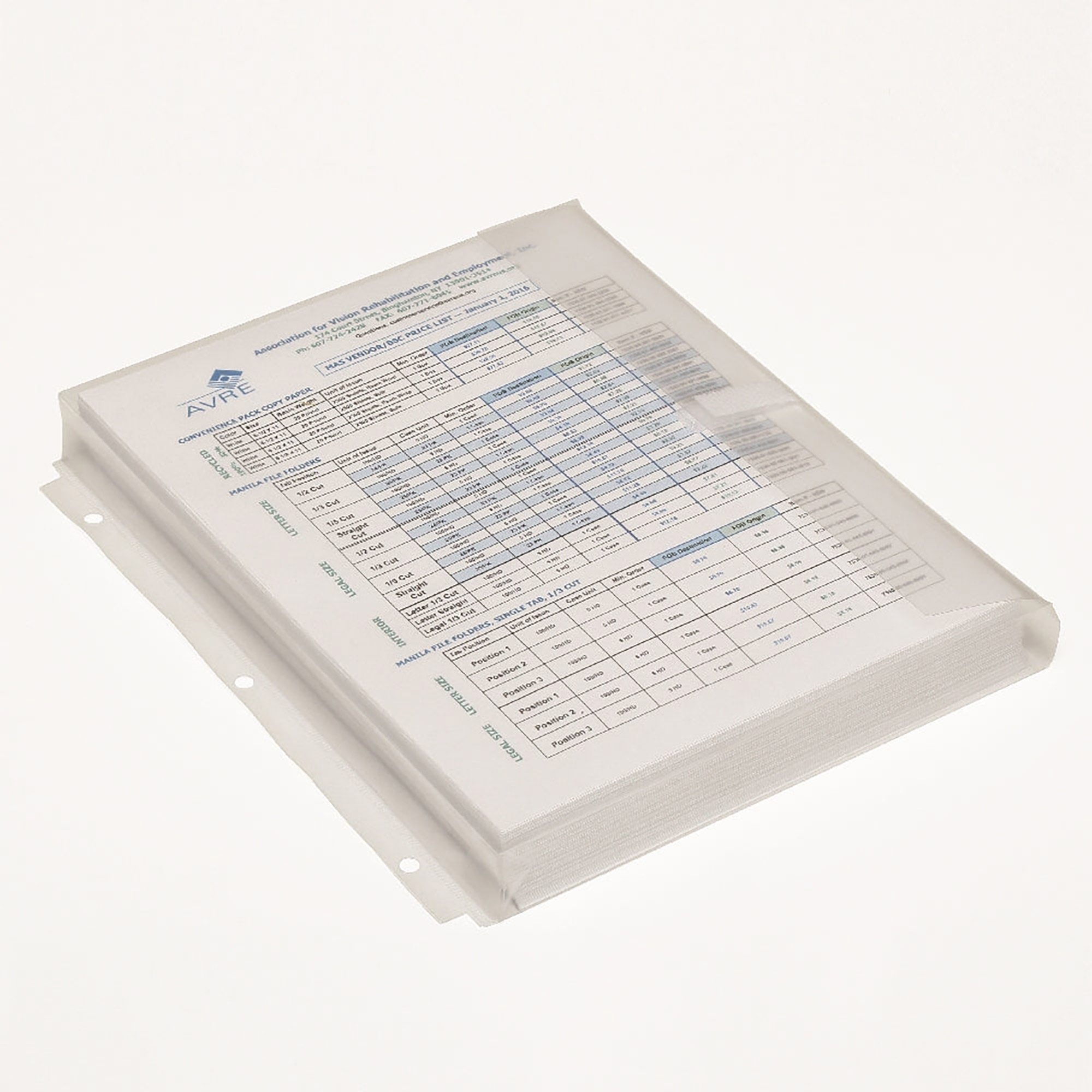 File Folder, Expandable, 3 Ring Binder, Hook And Loop, Clear, 11 1/2" x 9" - 3/PK