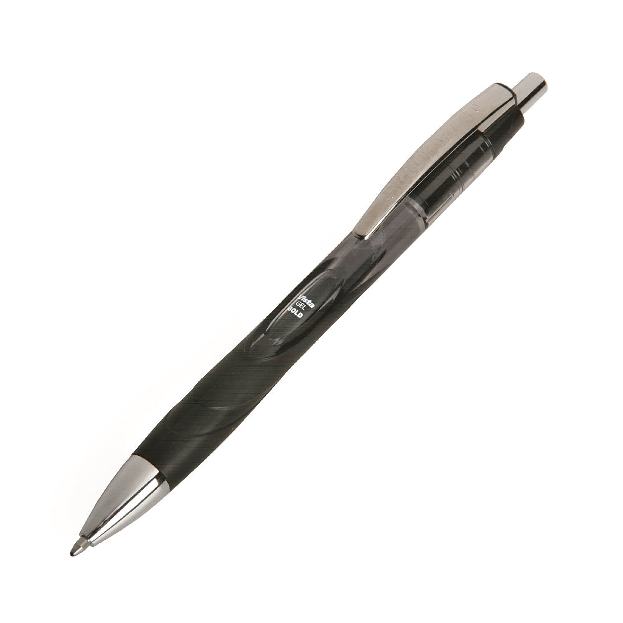 Pen, Gel, Retractable, Refillable, Tinted Barrel, Vista, Black, Bold Point - 12/PK