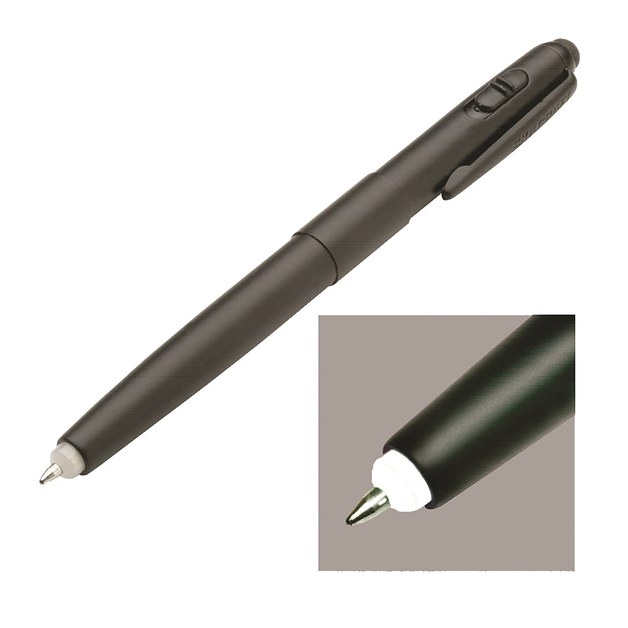 Pen, Multifunction, White LED Light Tip, Stylus, 1.0mm, Black - Each