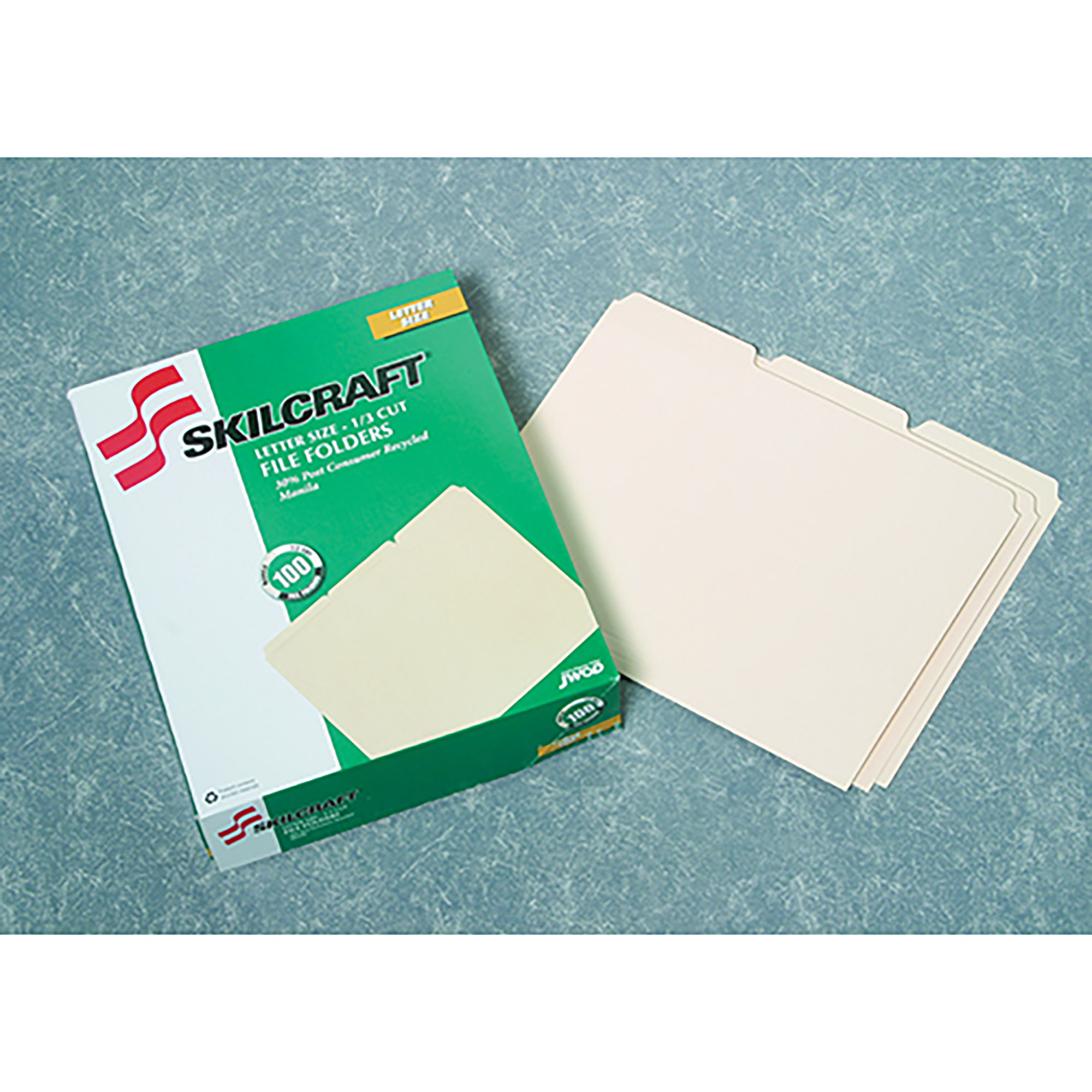 Folders, File, Manila, 1/3 Cut, Letter, 100/PK