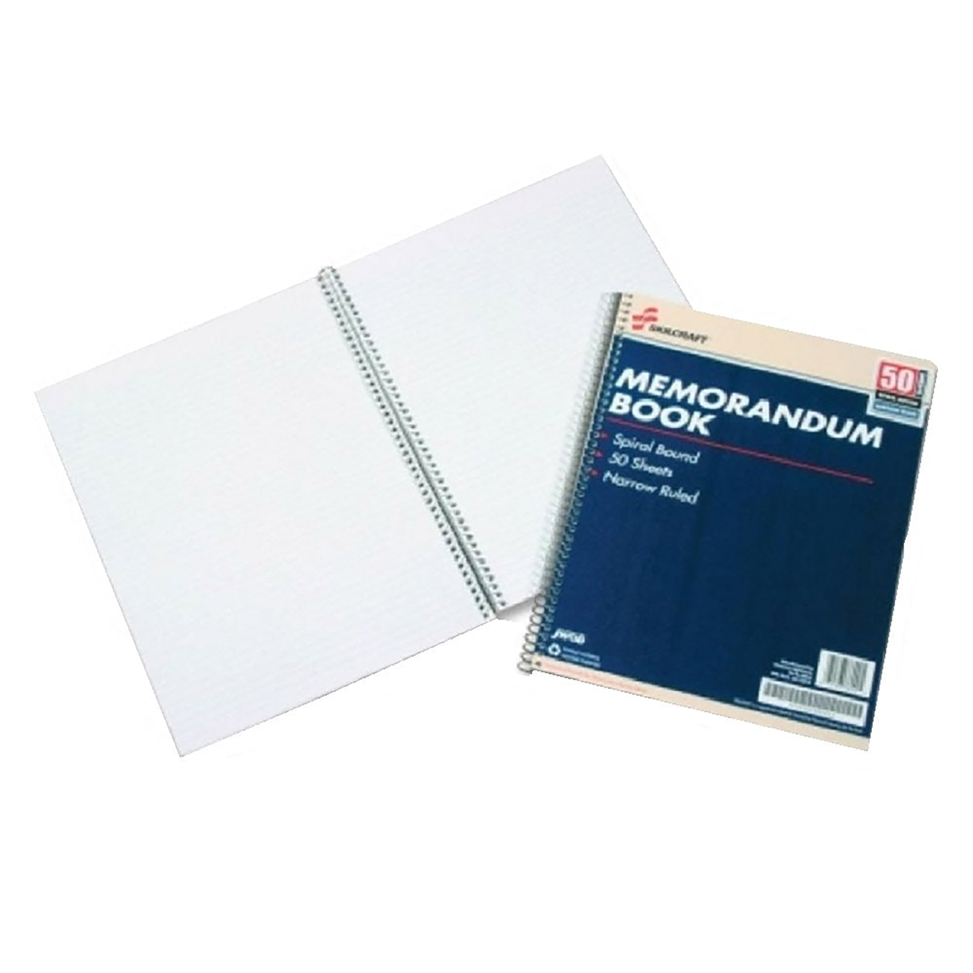 Notebook, Memorandum, 8 1/2" x 11" In, White, Ruled - 12/PK