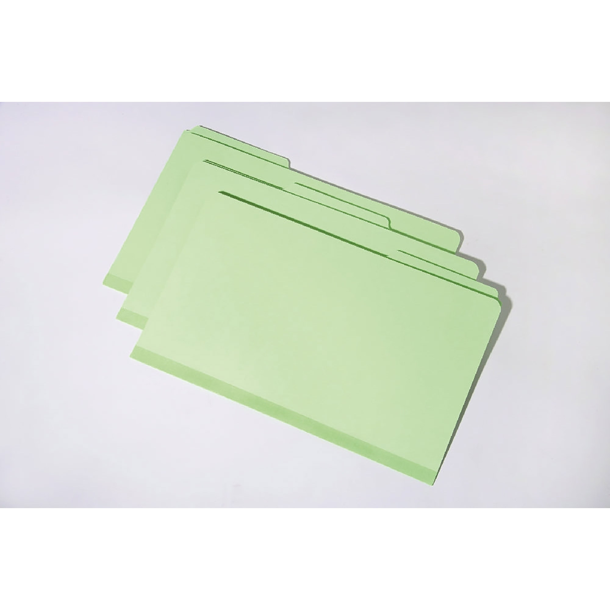 Folder, File, Pressboard, 1/3 Cut Tab, Light Green, Legal - 100/PK
