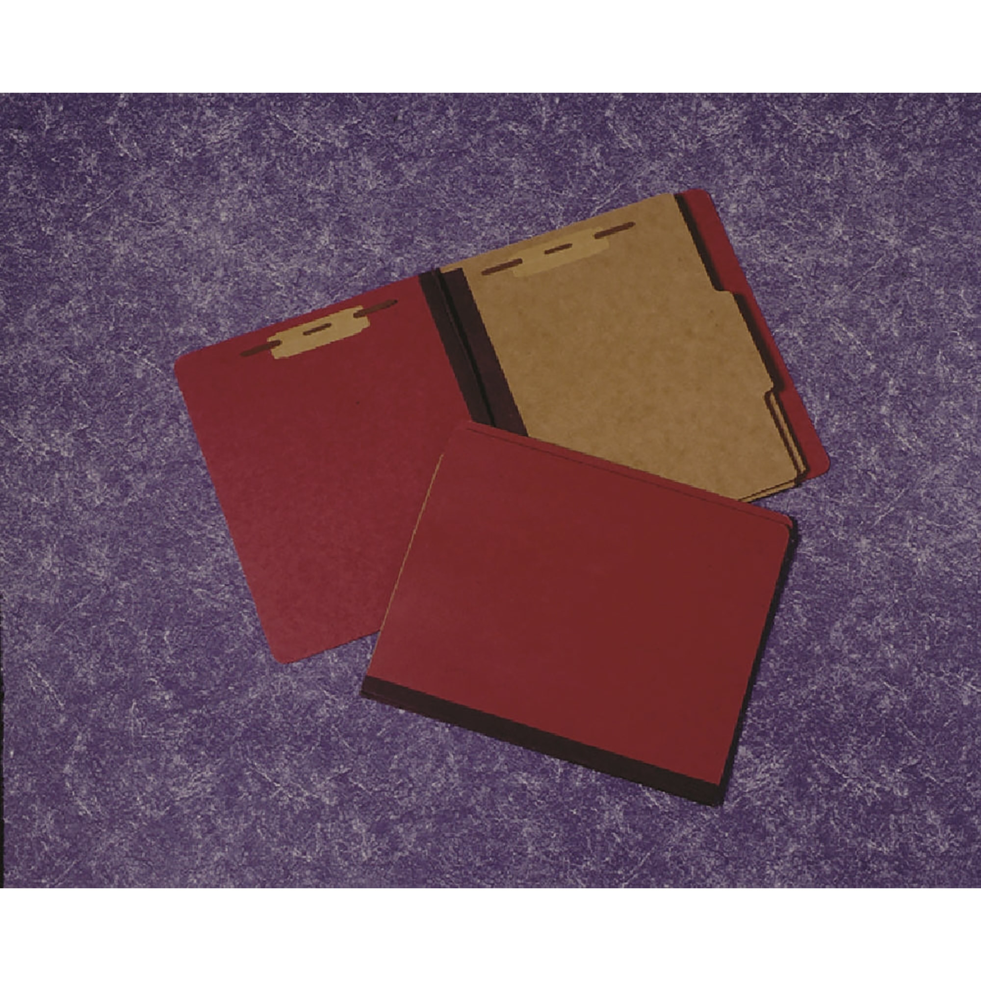 Folder, File, Classification, Pressboard, 2 Divider, 6 Part, 1/3 Cut, Earth Red, Letter - Each