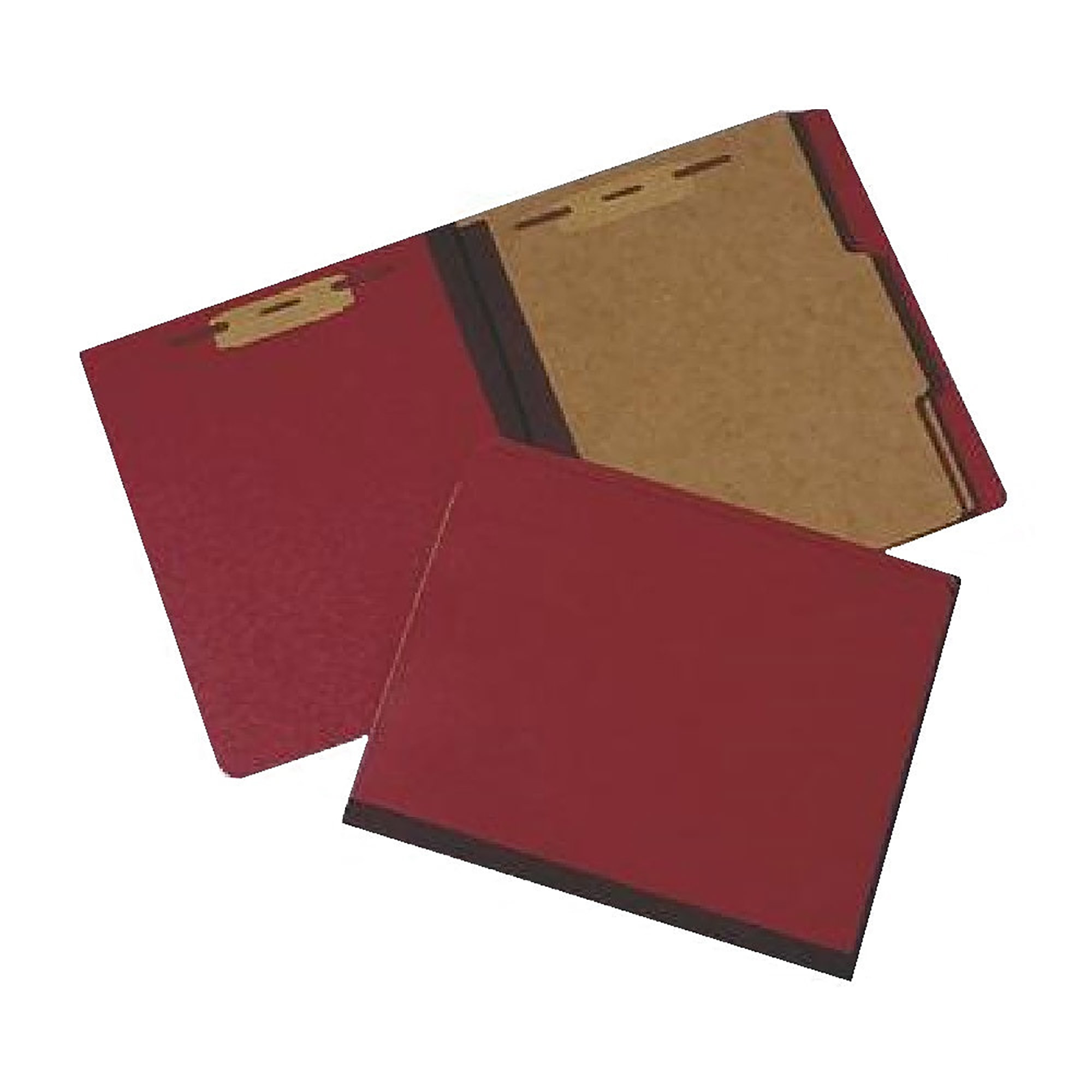 Folder, File, Classification, Pressboard, 1/3 Cut, 2 Dividers, 6 Parts, 1/3 Cut, Earth Red, Legal