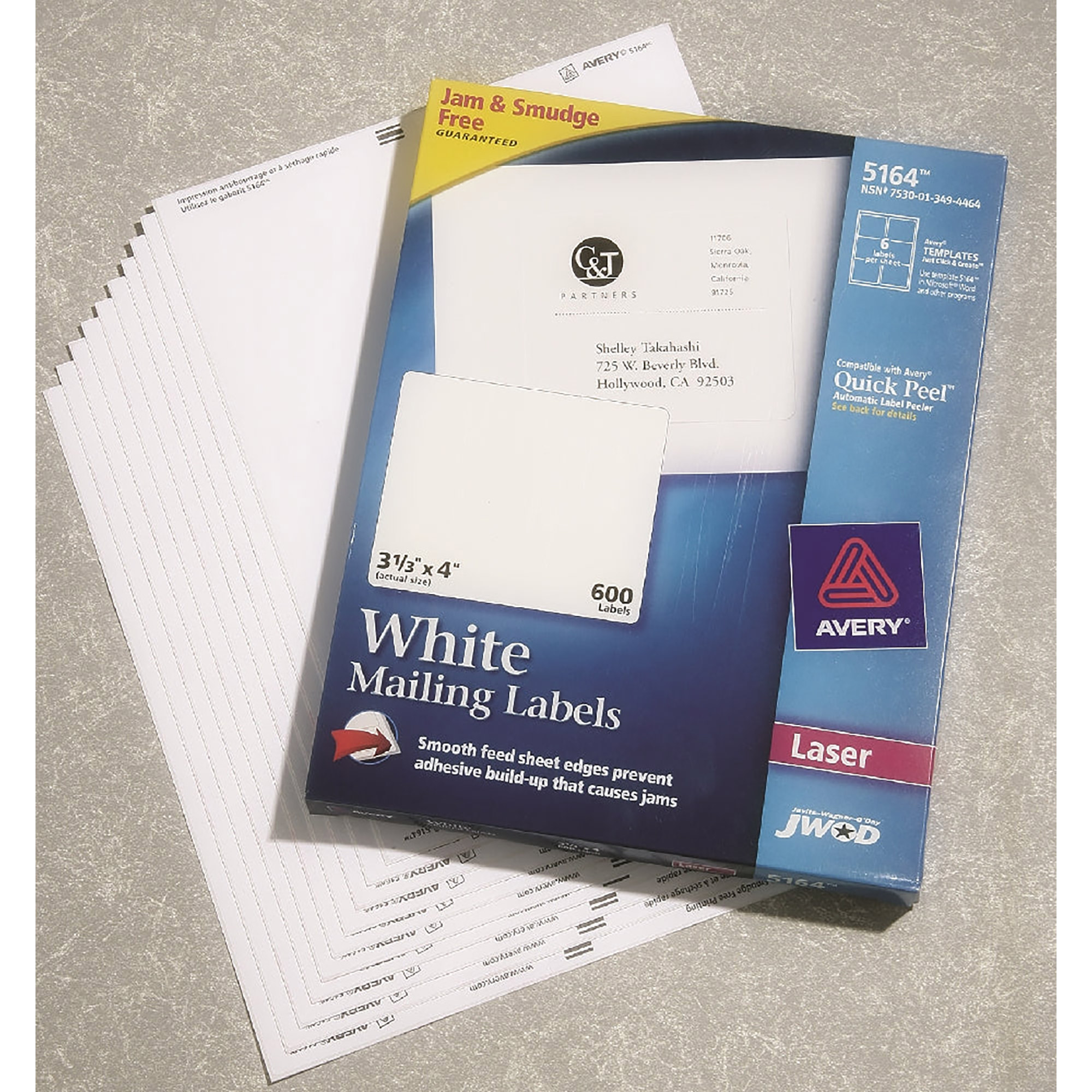 Labels, Laser, TrueBlock, White, 3-1/3" x 4"