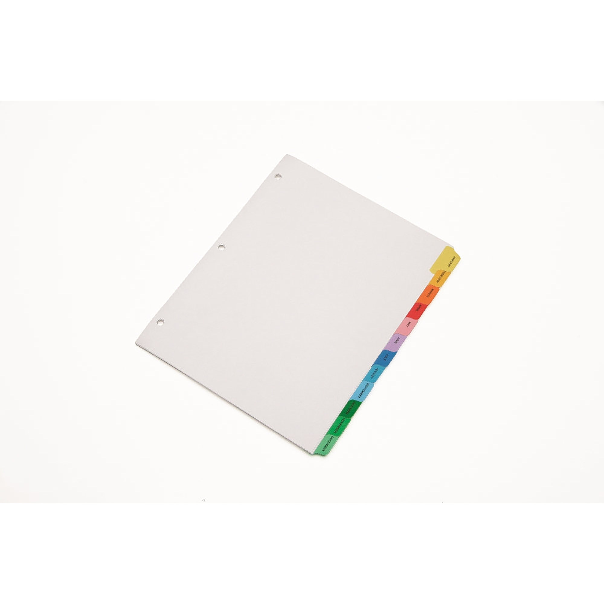 Index Dividers, Multicolor Tabs, January-December - 100/PK