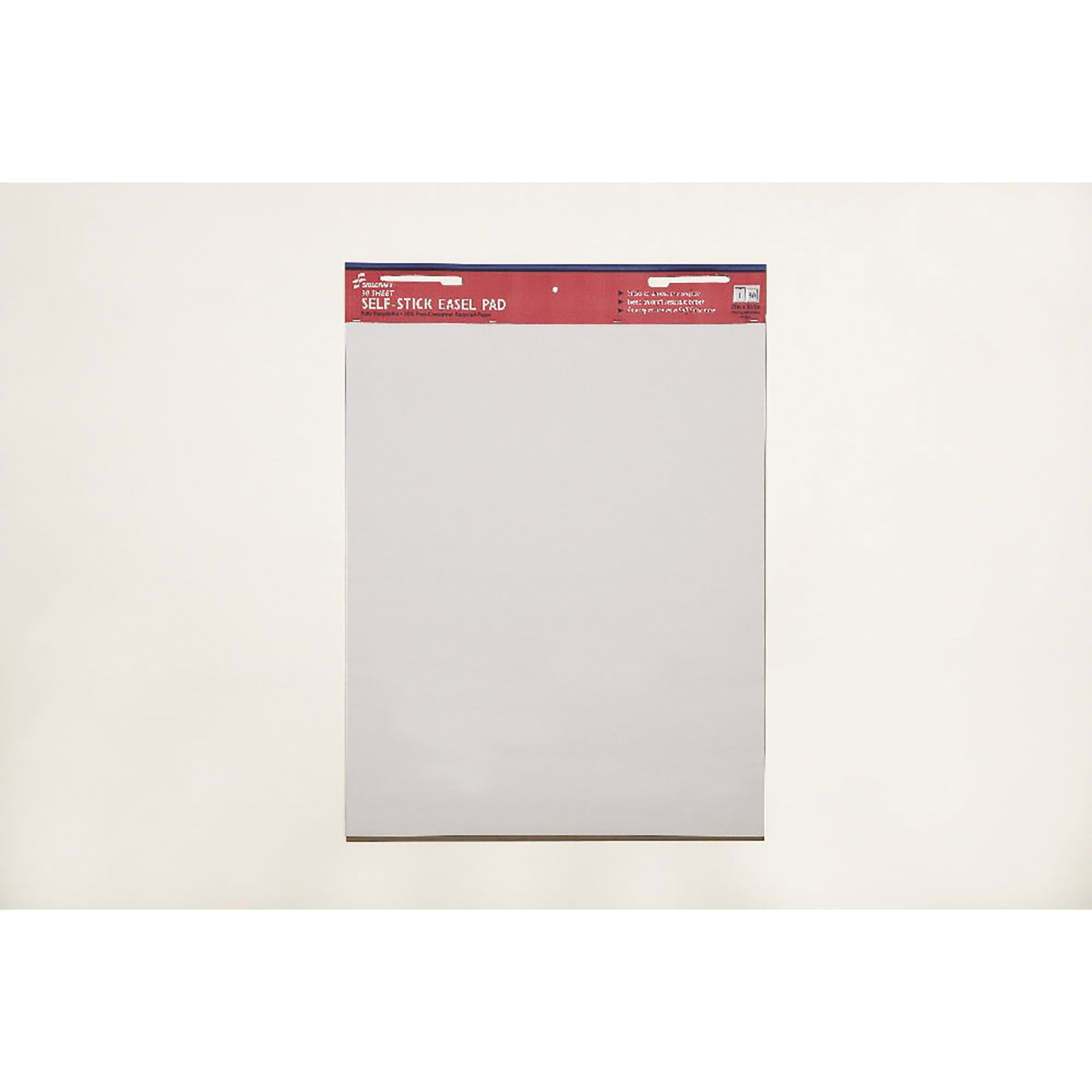 Easel Pad, Easel, Self-Stick, Repositionable, White, 25"W x 30"L - 2/PK