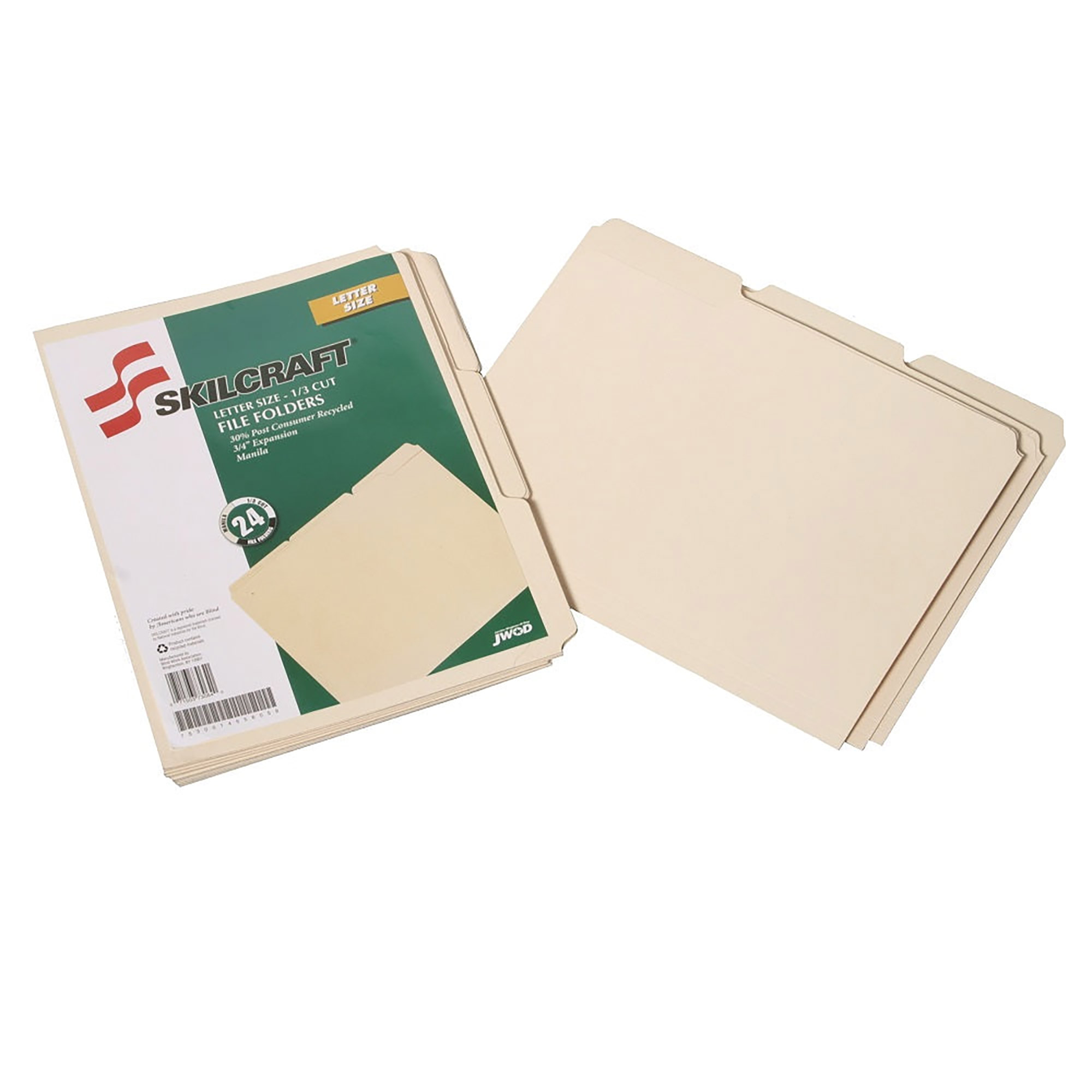 Folders, File, Manila, 1/3 Cut, Letter, 24/PK