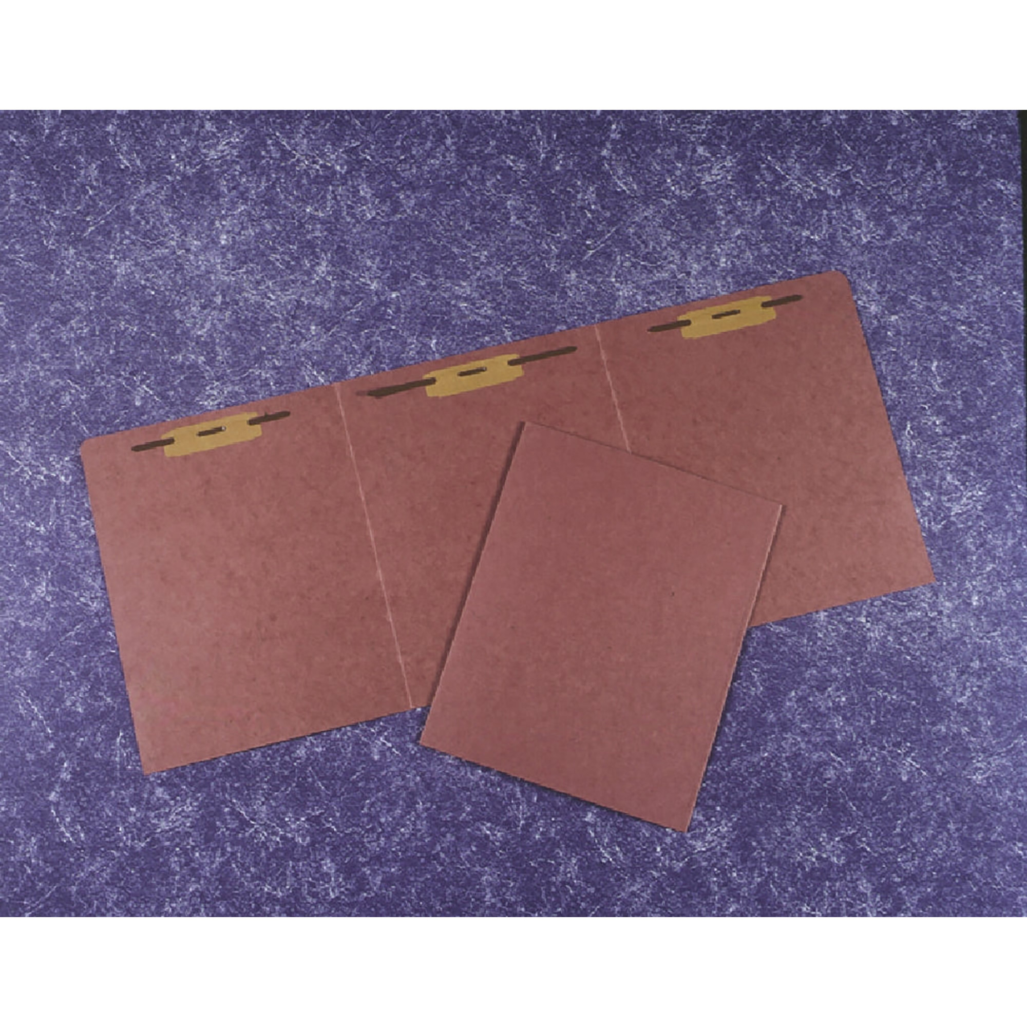 Folder, File, Tri-Fold, Heavy Duty, With Fasteners, Red, Letter, Pack Of 10