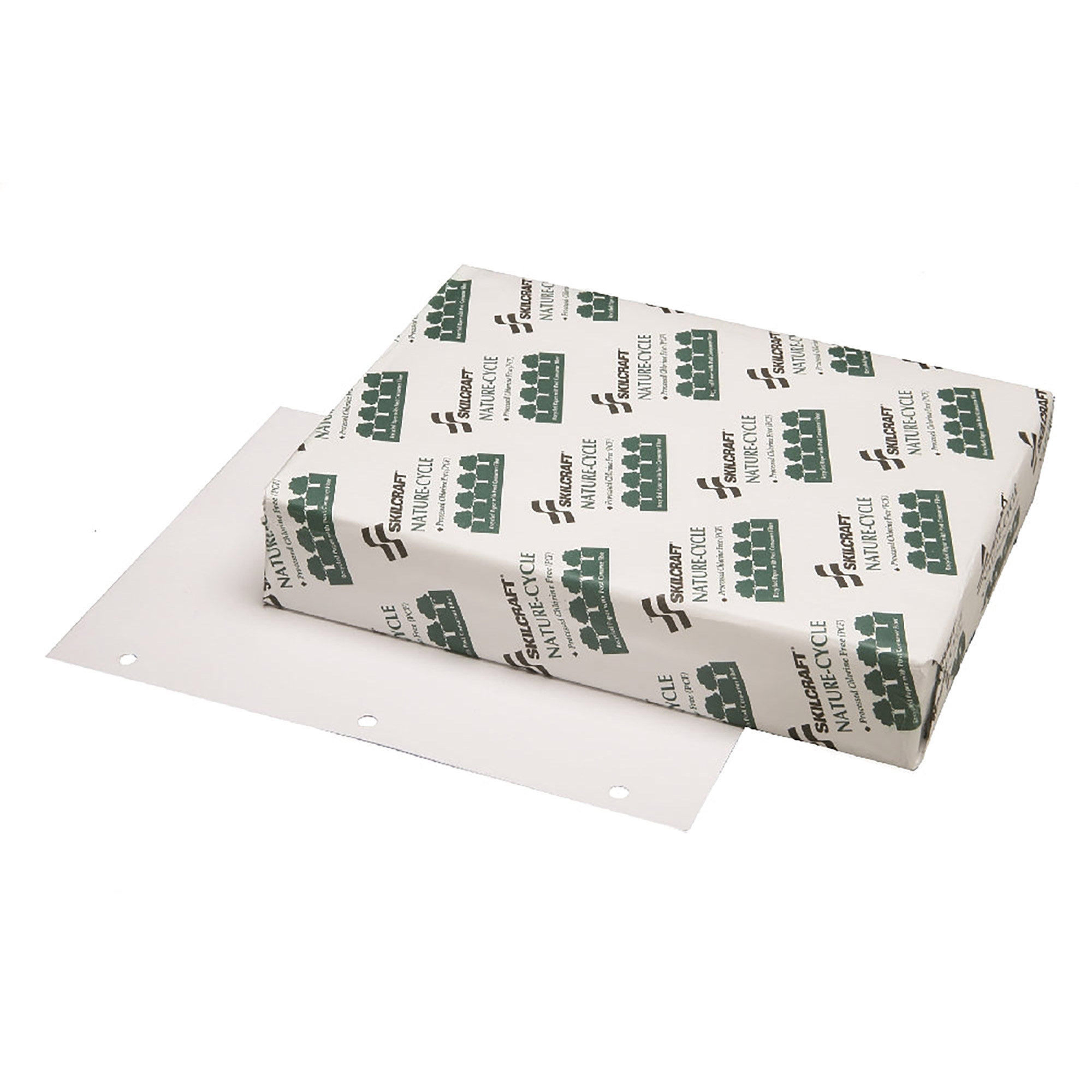Paper, Process Chlorine Free, Dual Purpose, 3-Hole Punched, White, 8.5" x 11" - 10/BX