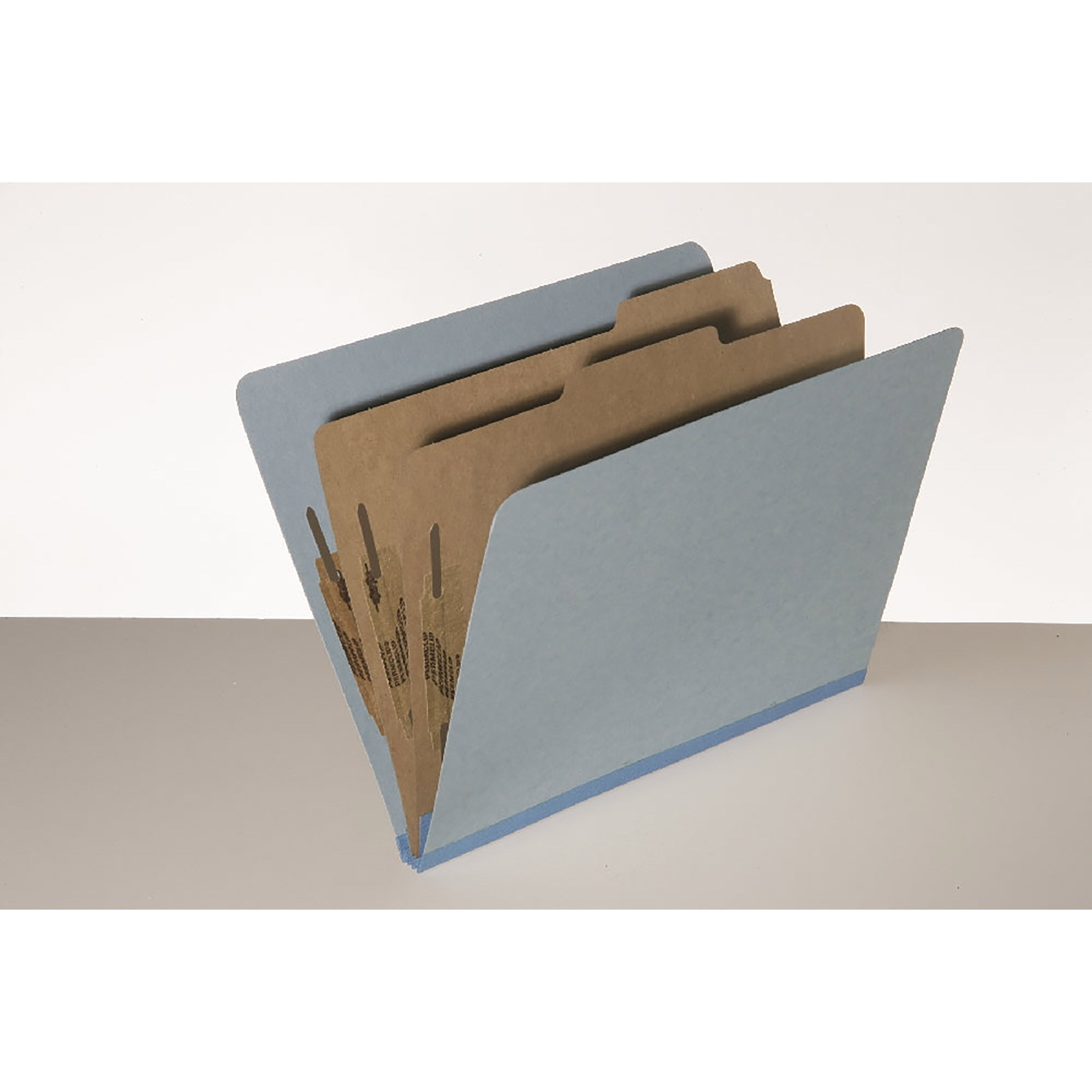 Folder, File, Classification, Pressboard, 2 Divider, 6 Part, 1/3 Cut, Light Blue, Letter - 10/BX