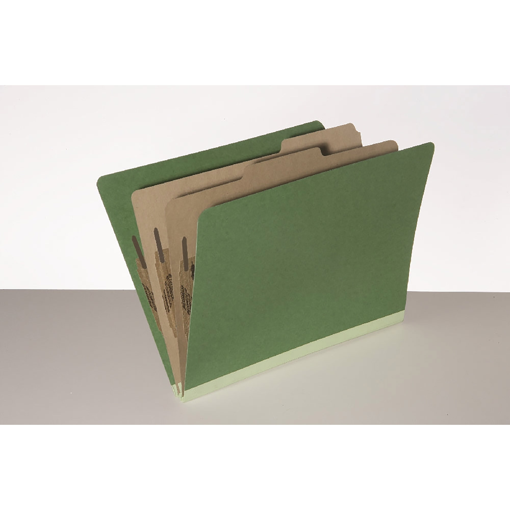 Folder, File, Classification, Pressboard, 2 Divider, 6 Part, 1/3 Cut, Dark Green, Letter - 10/BX