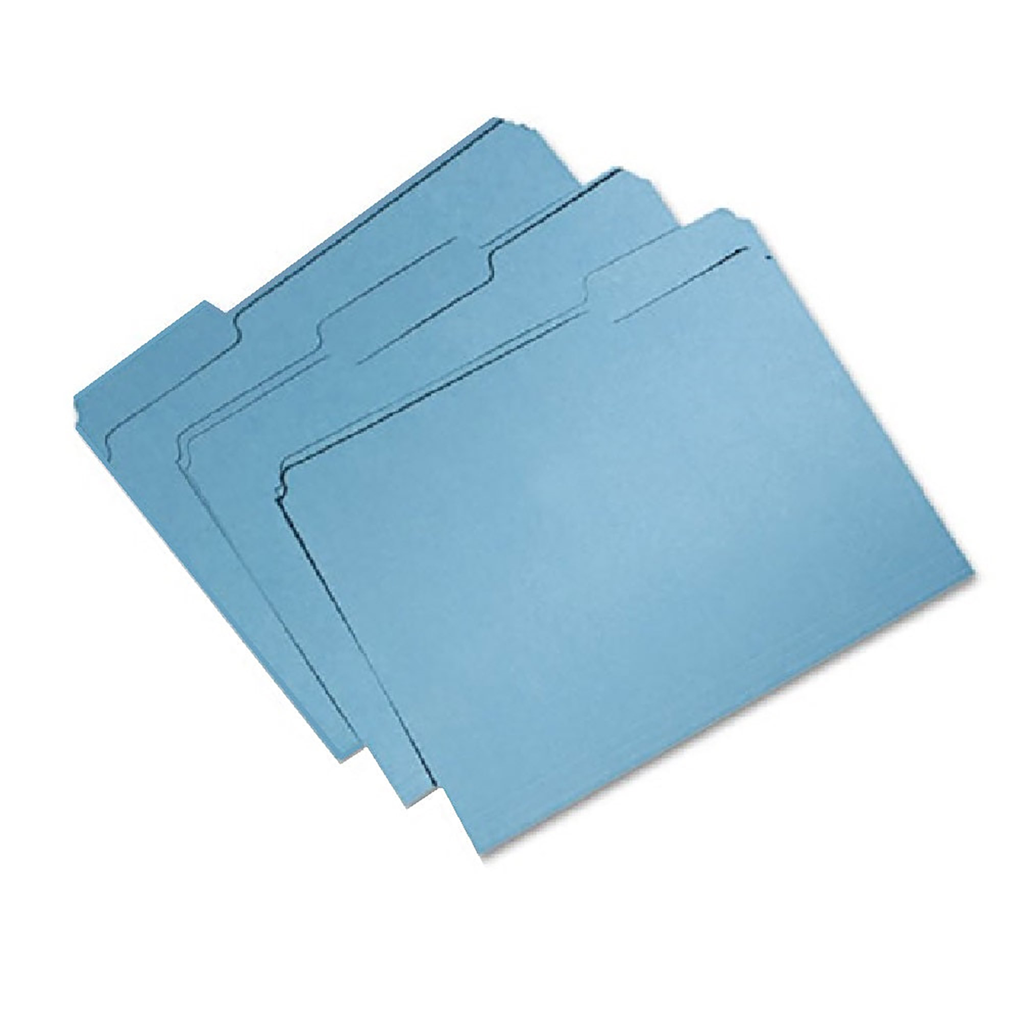 Folder, File, 100% Recycled, 60% Pcw, 1/3 Cut, Blue, Letter - 100/BX