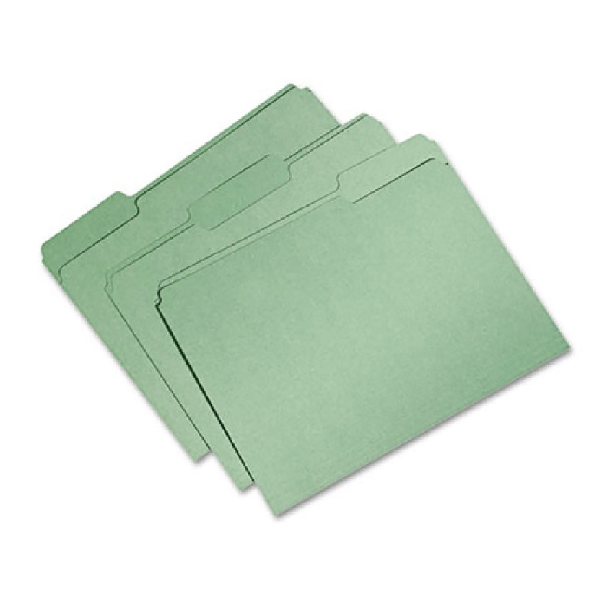 Folder, File, 100% Recycled, 60% Pcw, 1/3 Cut, Bright Green, Letter - 100/BX