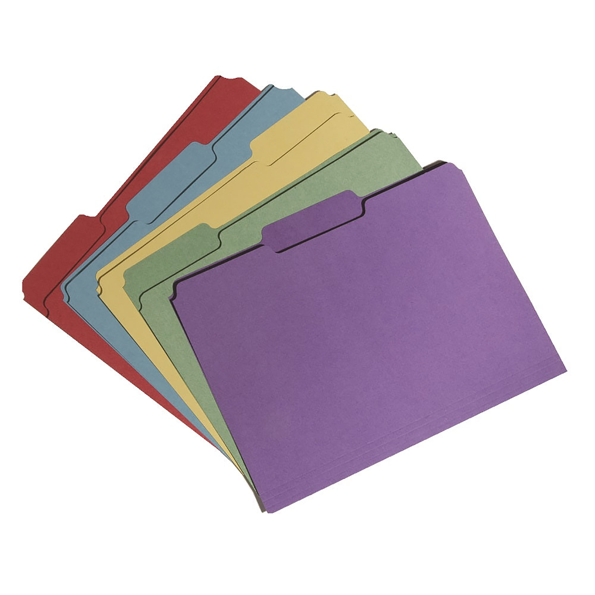 Folder, File, 100% Recycled, 60% Pcw, 1/3 Cut, Assorted Colors, Letter - 100/BX