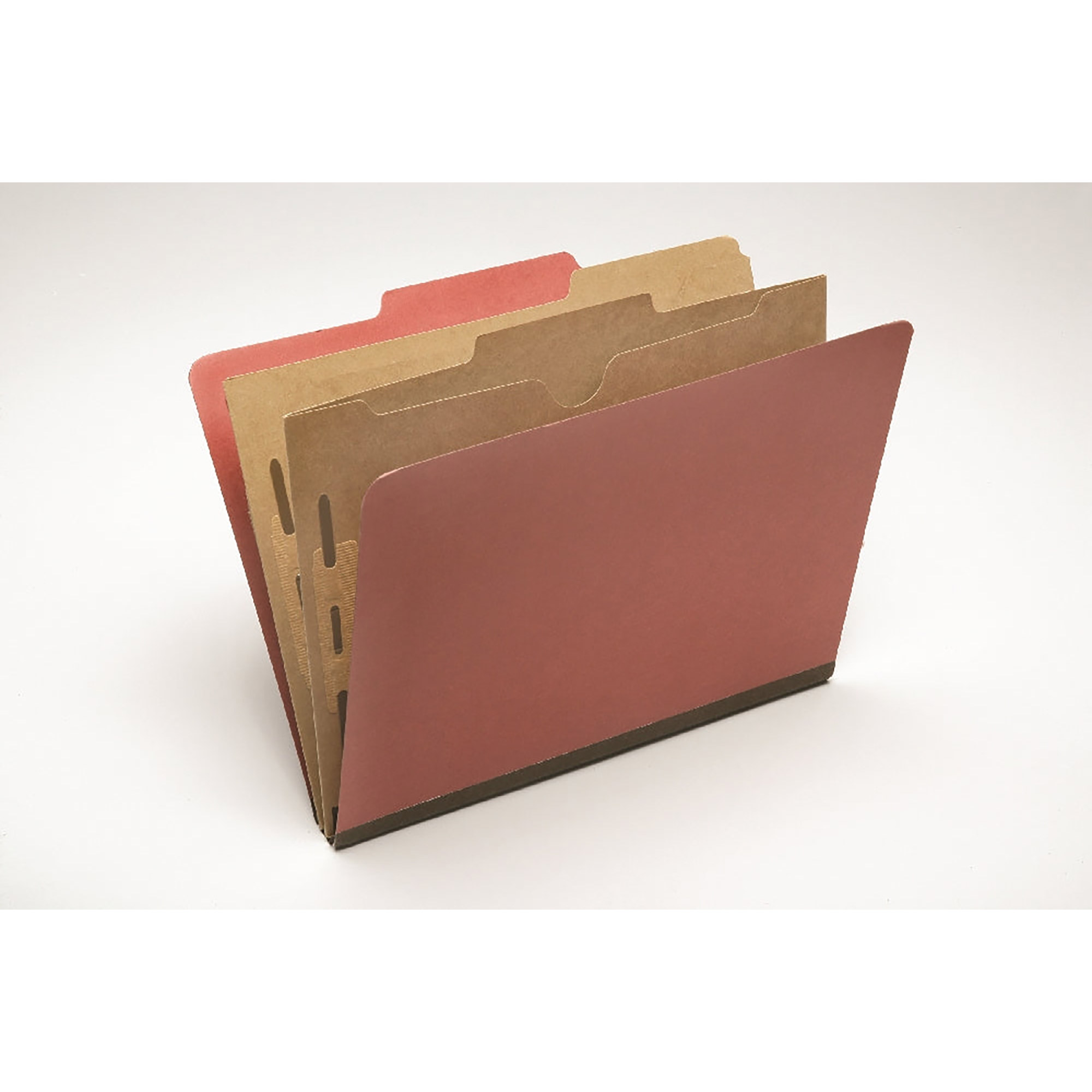 Folder, File, Classification, 2 Dividers With Pockets, Kraft, 6 Part, Earth Red, Letter - 10/BX