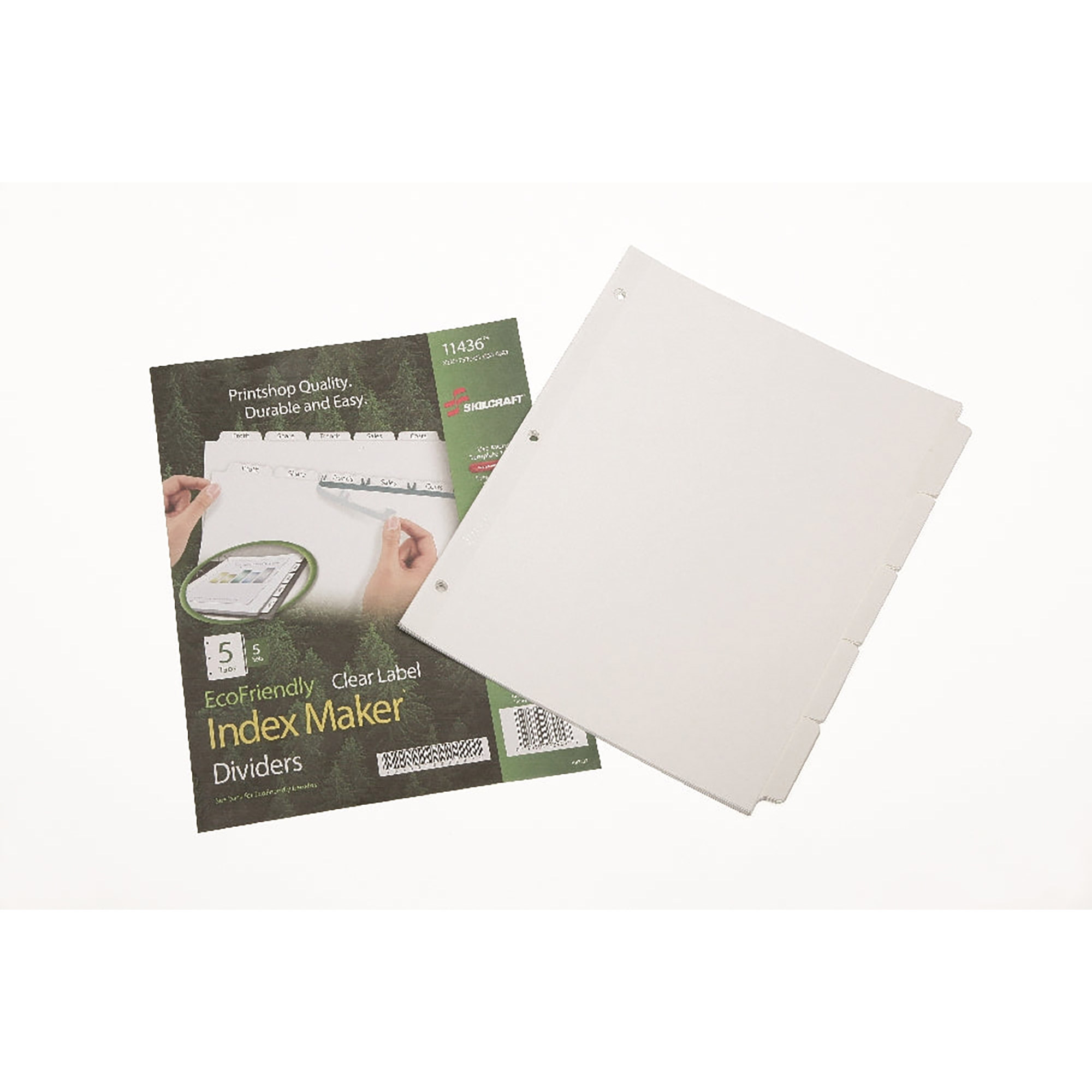 Index Dividers, White, 5 Tab Set, 5/PK