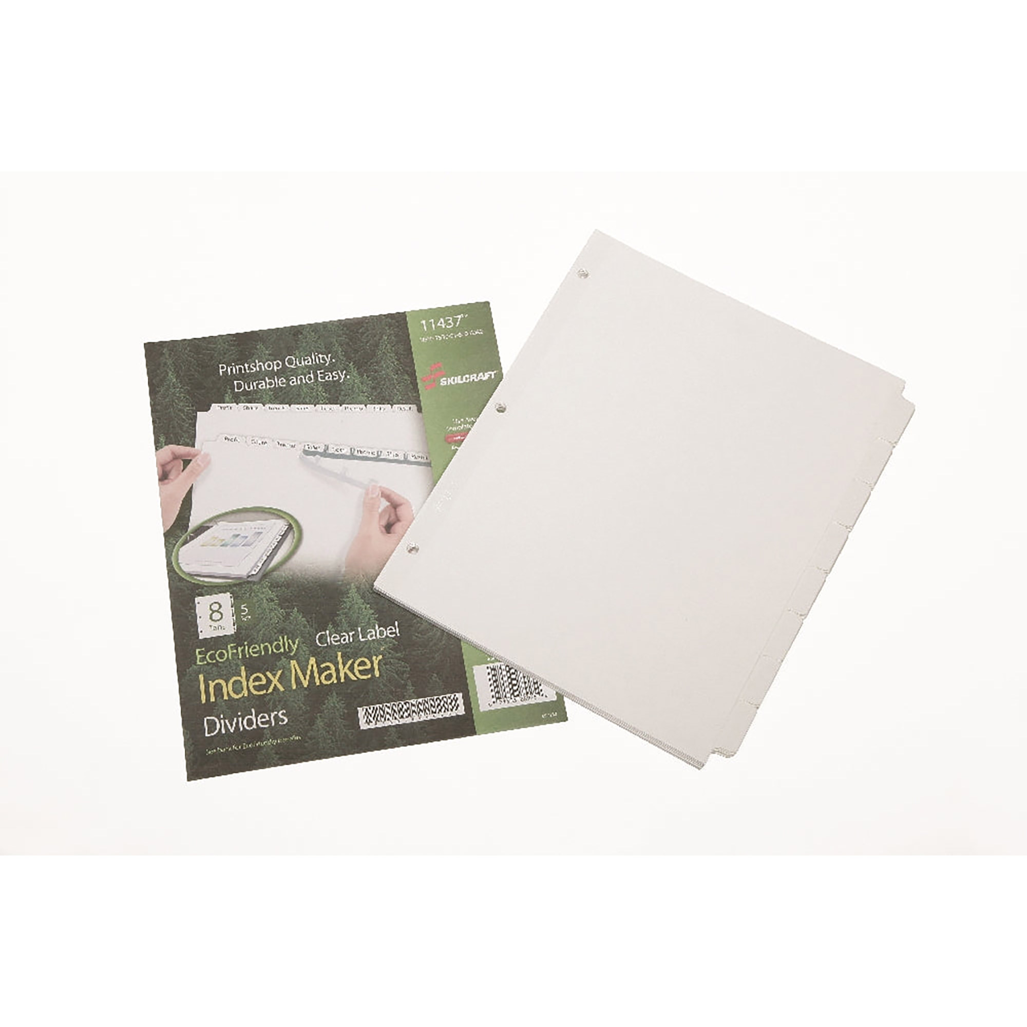 Index Dividers, White, 8 Tab Set, 5/PK