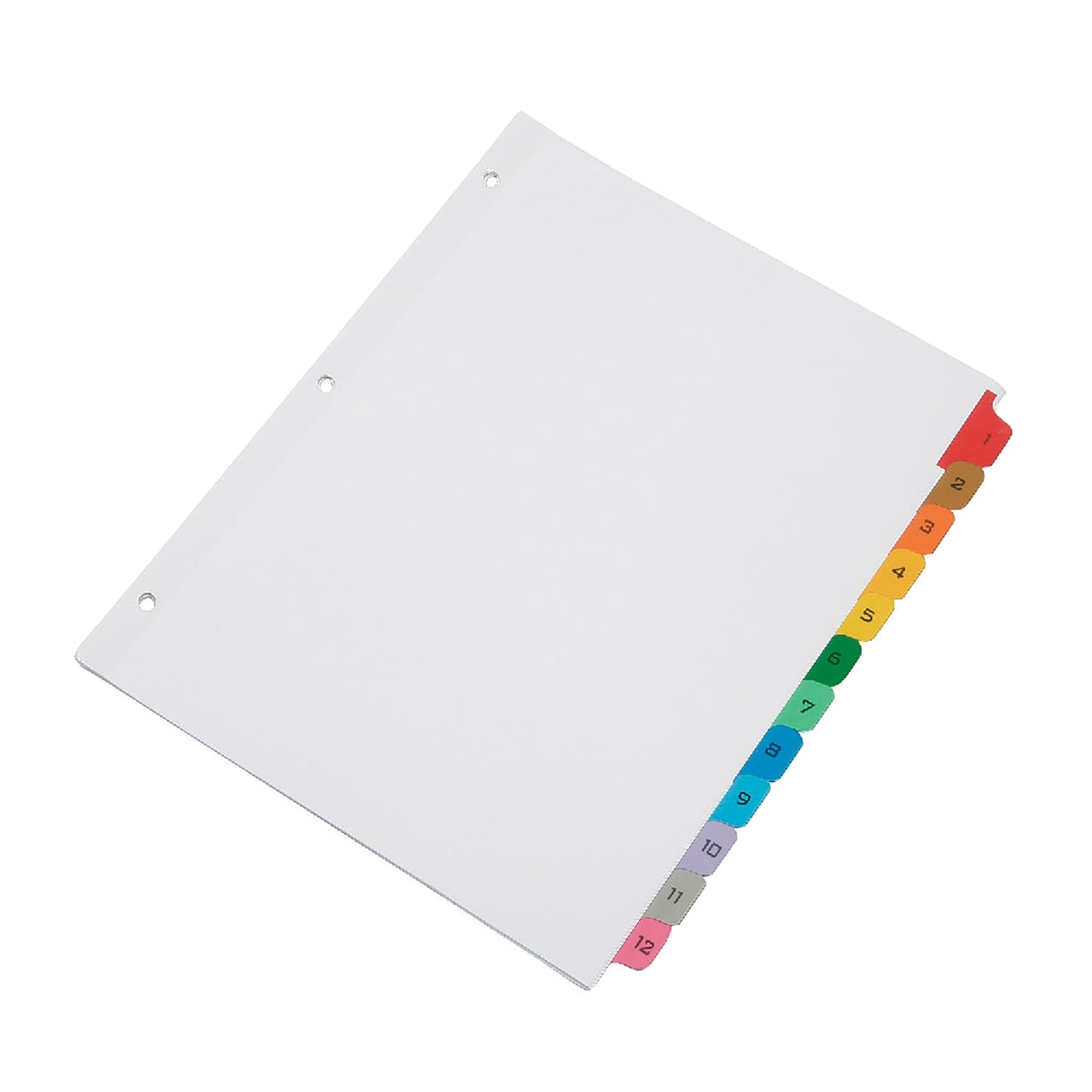 Table of Contents Dividers 1 - 12 Numerical Tabs