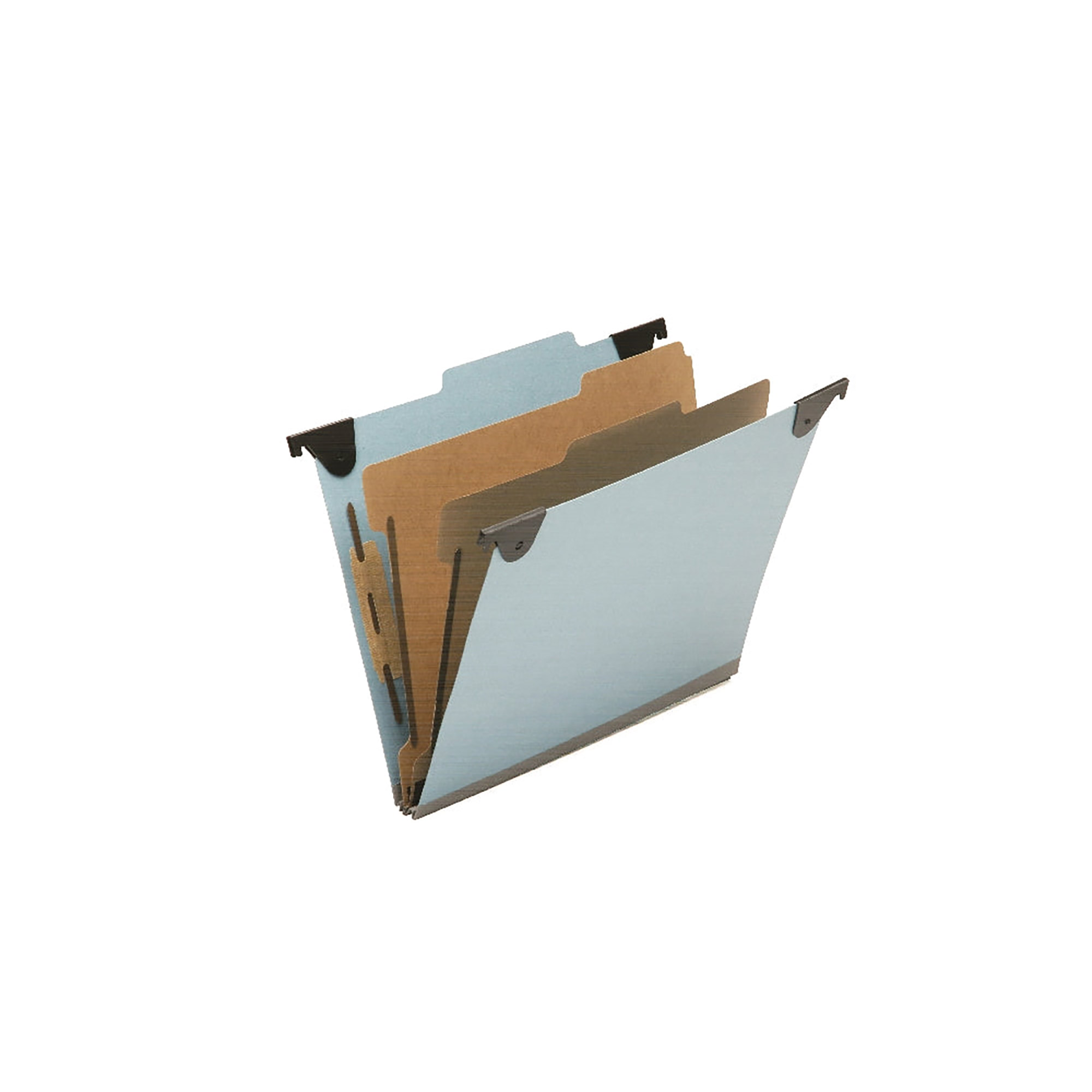 Folder, File, Hanging, Light Blue, Letter Size, 2-Dividers, 6 Sections - 10/BX