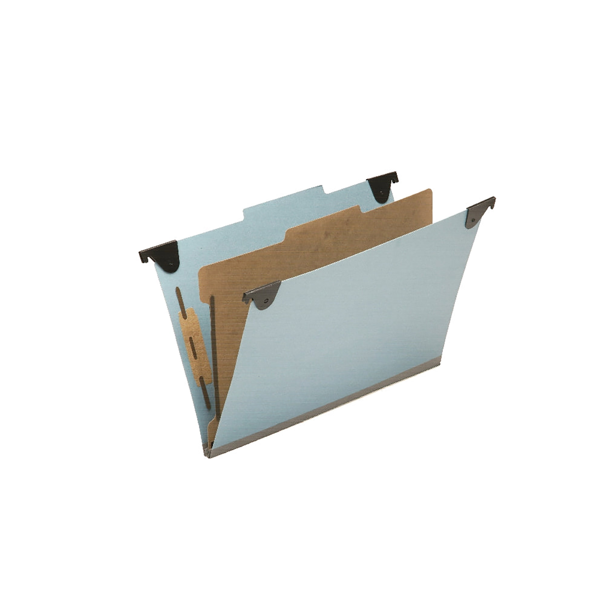 Folder, File, Hanging, Light Blue, Legal Size, 1-Divider, 4 Sections - 5/BX