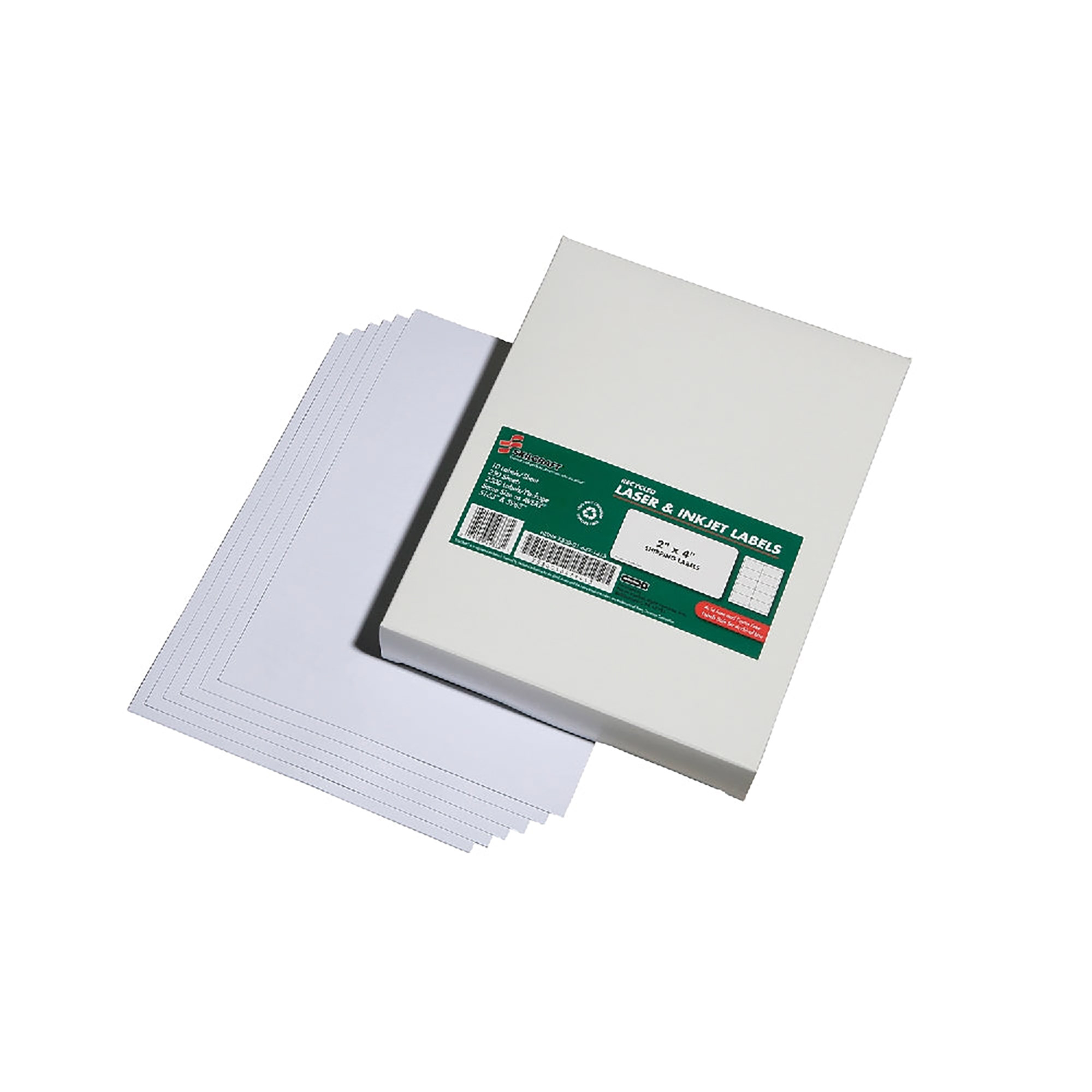 Label, Address, Recycled, Laser And Inkjet, White, 2" x 4" - 250/BX