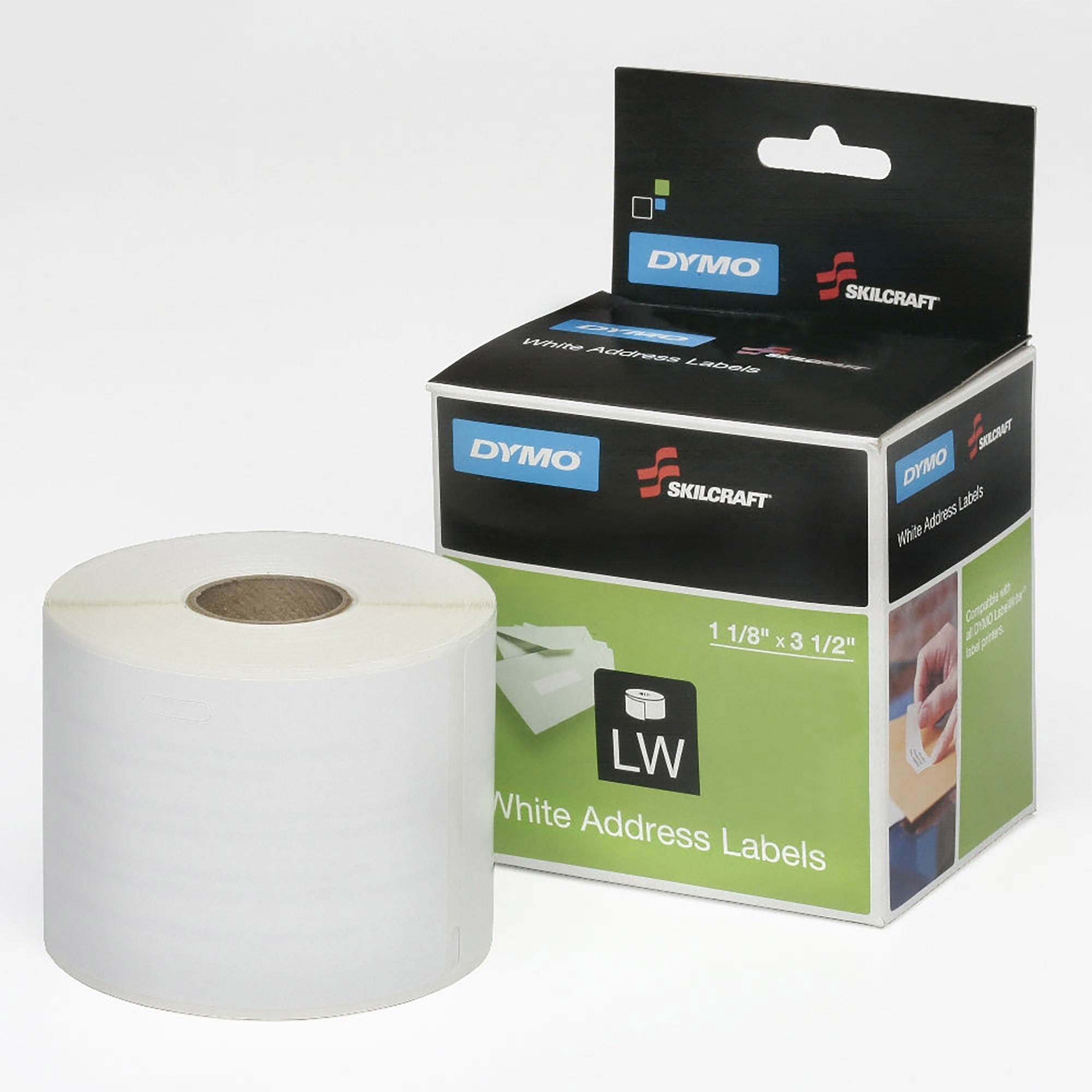 Labels, Address, Black On White, 1-1/8" x 3-1/2" - 450/PK