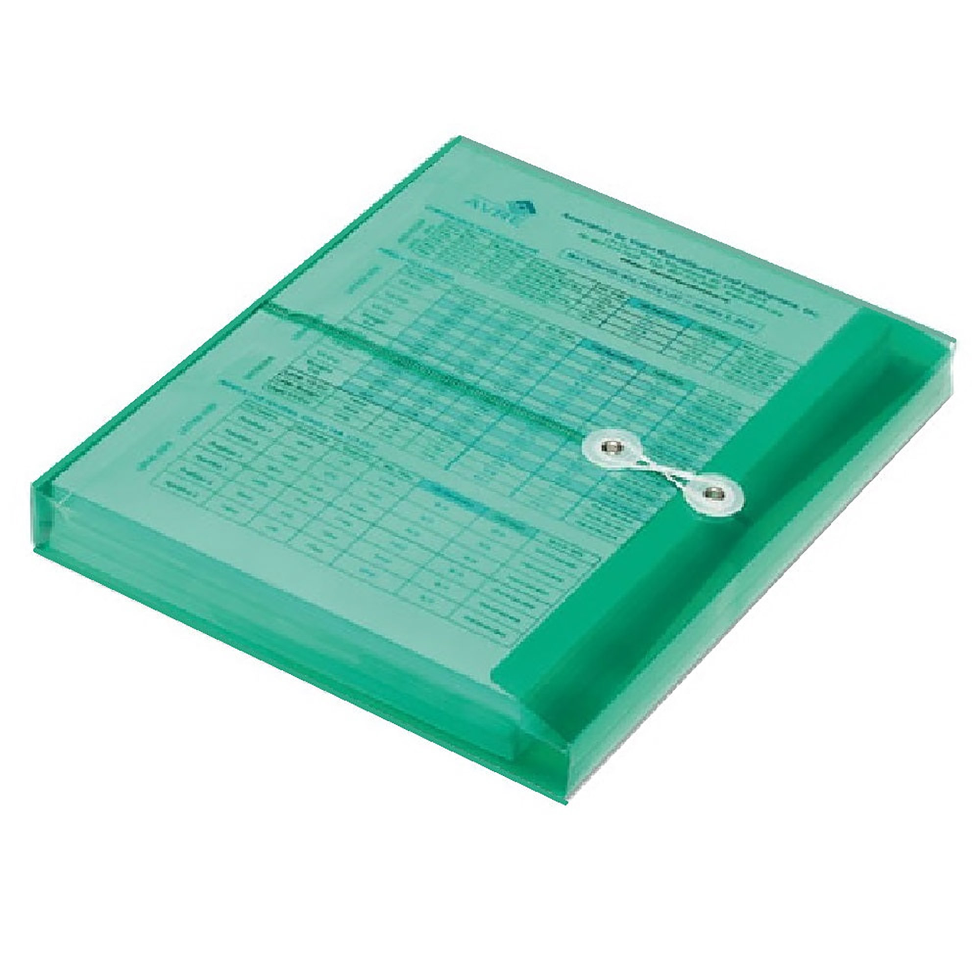 Booklet Envelope, Poly, String And Button, Side Loading, Green, 11 5/8" x 9 3/4" - 5/PK