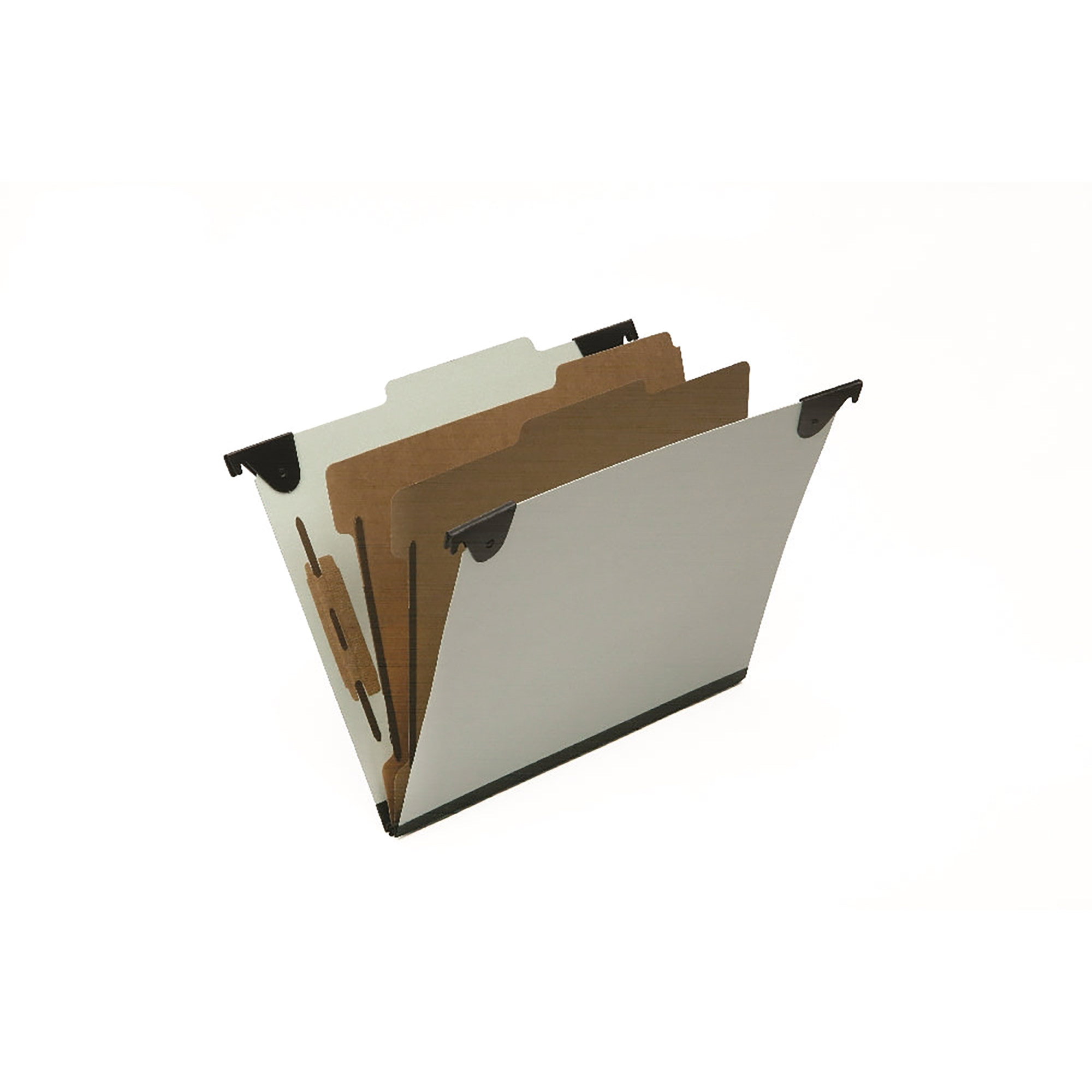 Folder, File, Hanging, Letter Size, 2 Dividers, 6 Sections, 2/5Th Roc Top Tab, Light Green - 10/BX