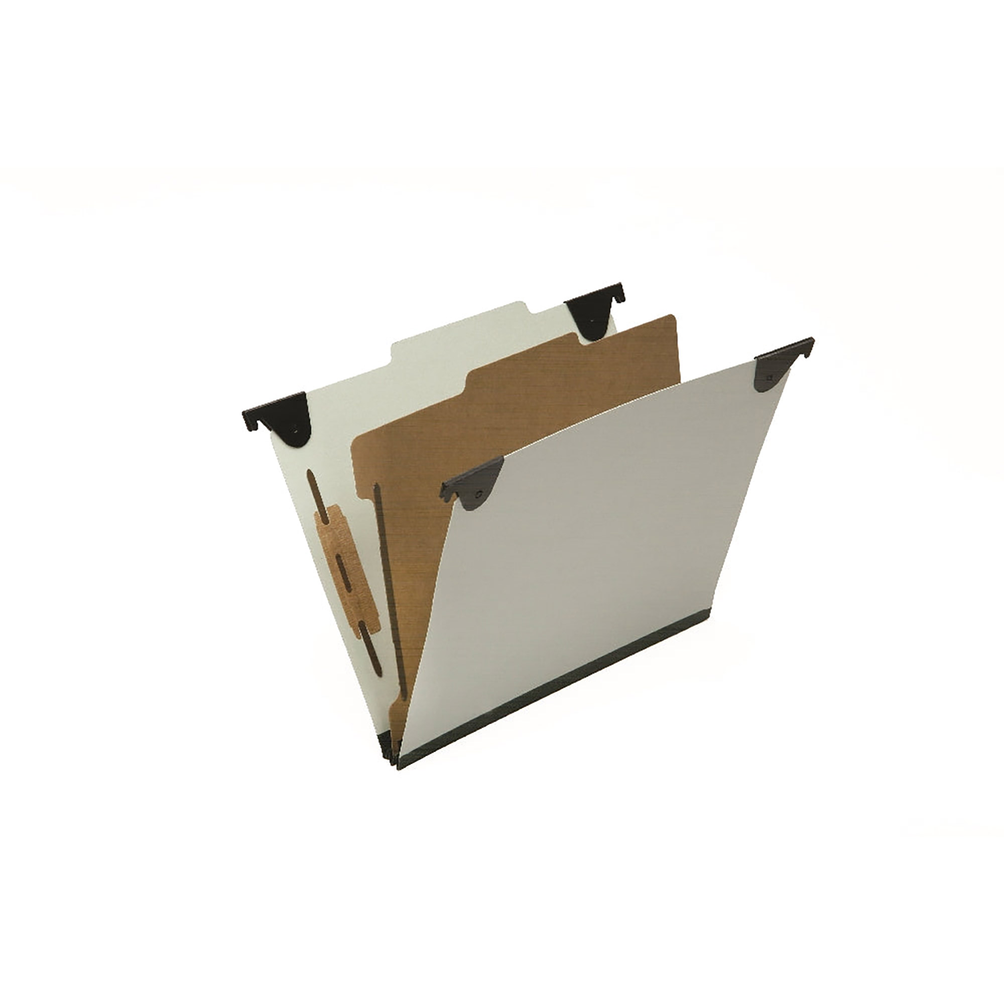 Folder, File, Hanging, Letter Size, 1 Divider, 4 Sections, 2/5Th Roc Top Tab, Light Green - 10/BX