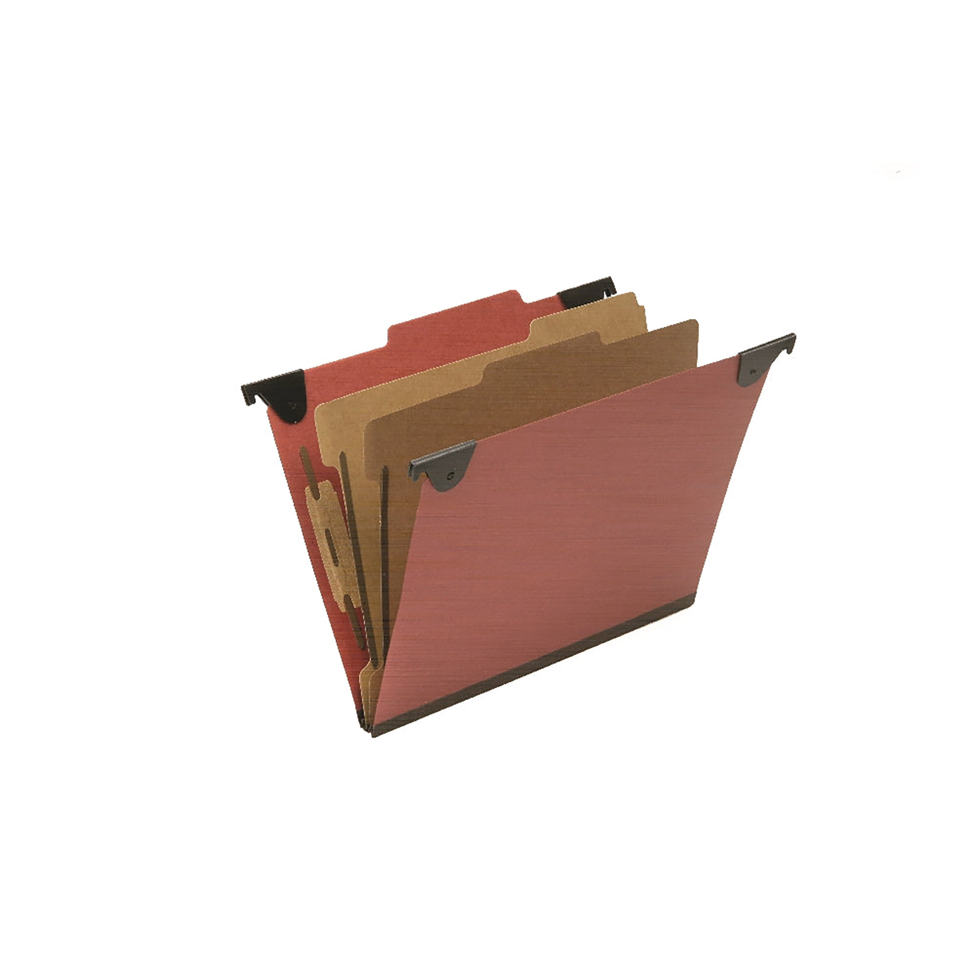 Folder, File, Hanging, Letter Size, 2 Dividers, 6 Sections, 2/5Th Roc Top Tab, Red - 10/BX