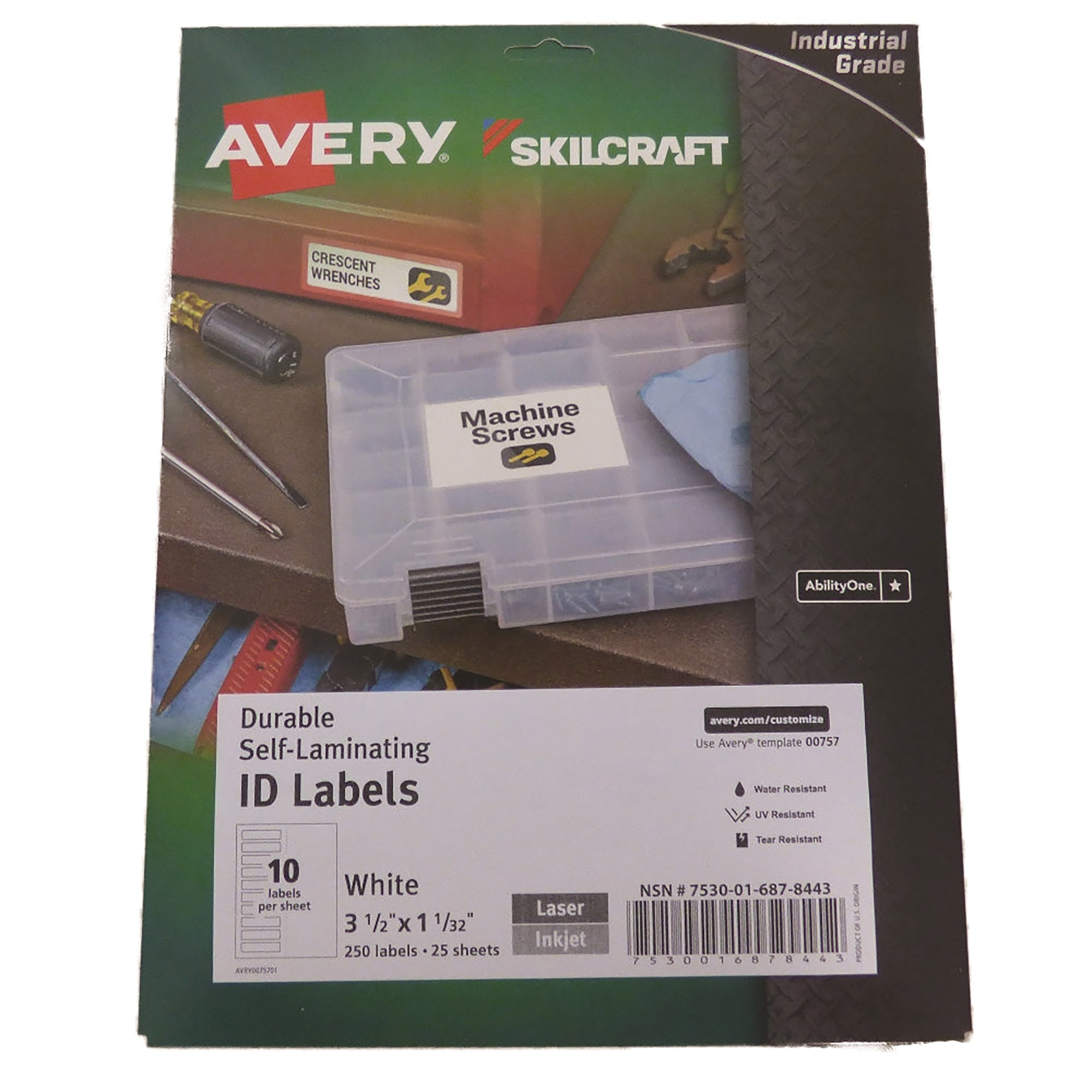 Labels Self-Laminating Laser/Ink White 1-1/32" x 3.5 25 Sheets/PK