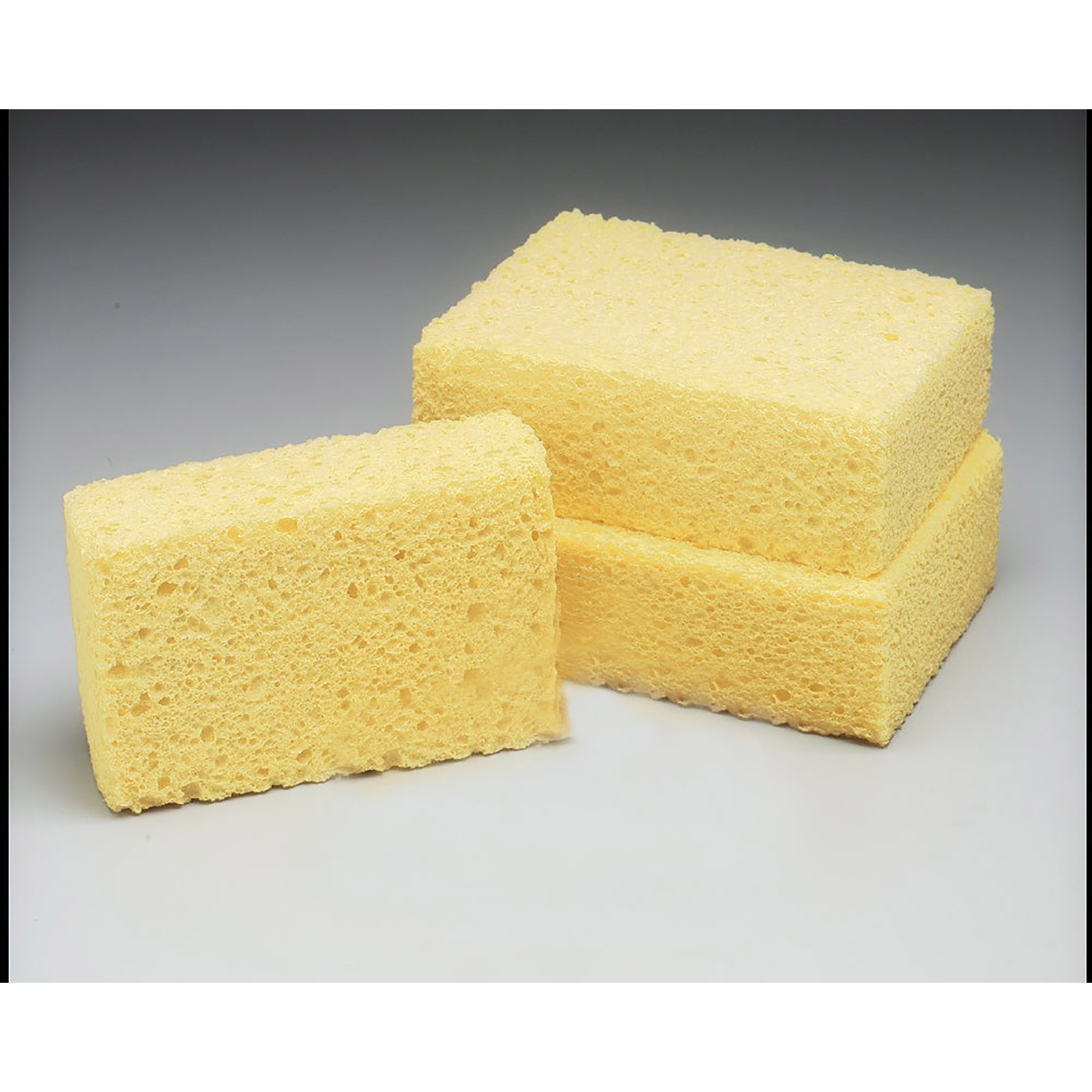 Sponge, Cellulose, Coarse-Textured, Uncompressed, Natural, 3-5/8" x 5-3/4" x 1-3/4" - 12/BX