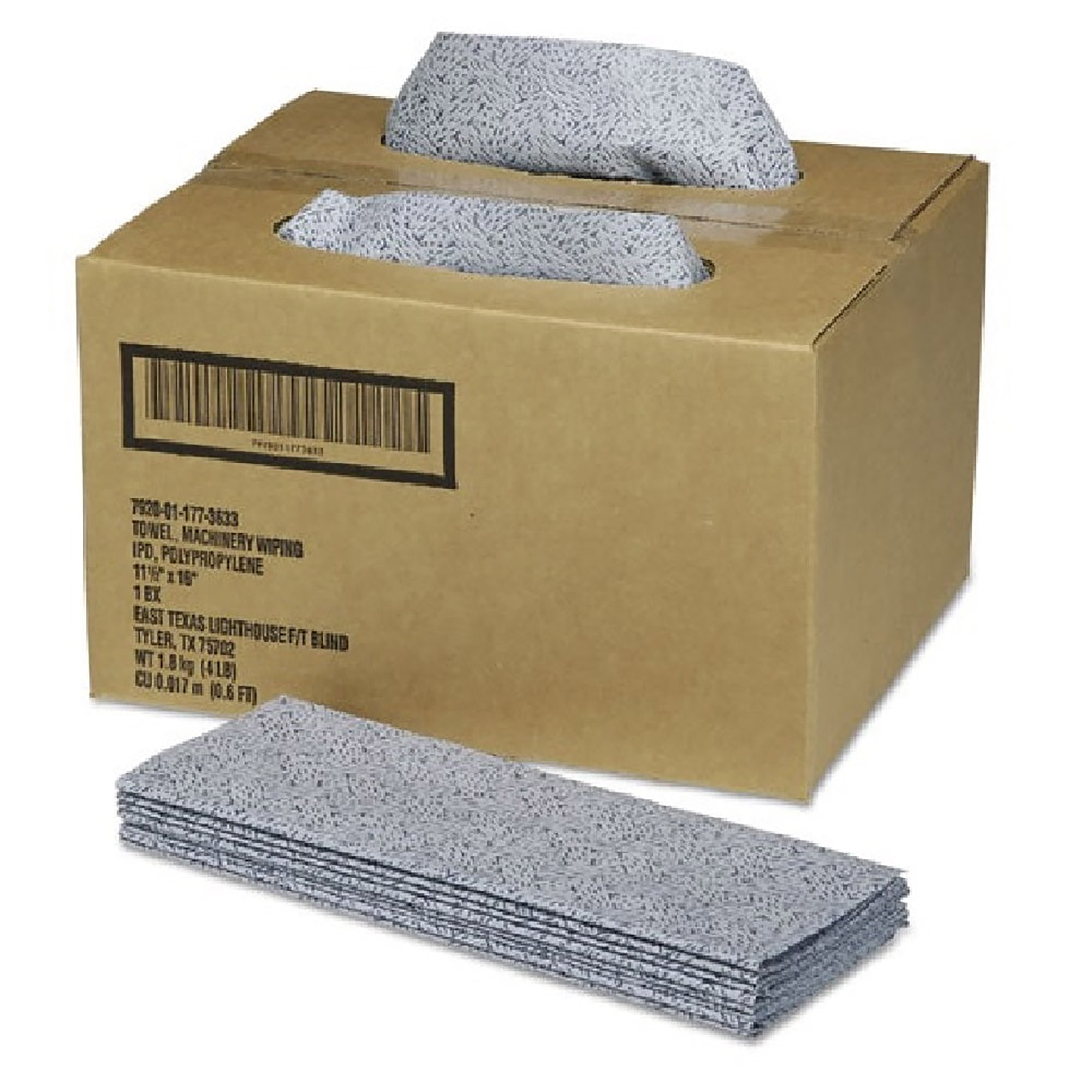 Towel, Machinery Wiping, Heavy Duty, Blue, 11-1/2" x 16-1/2", 150/BX