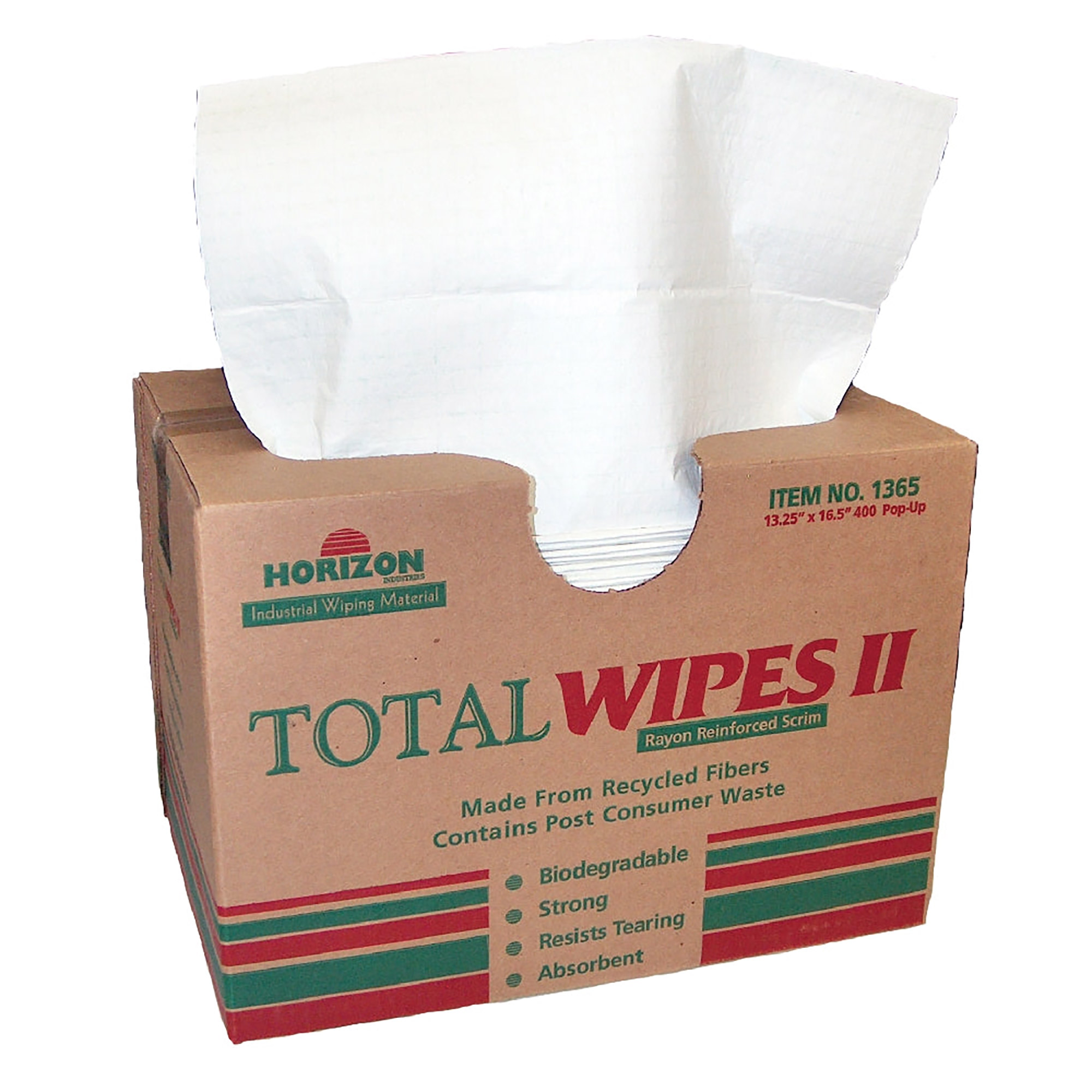 Towel, Machinery Wiping, 4-Ply, Biodegradable, White, 13-1/4" x 16-1/2" - 400/BX