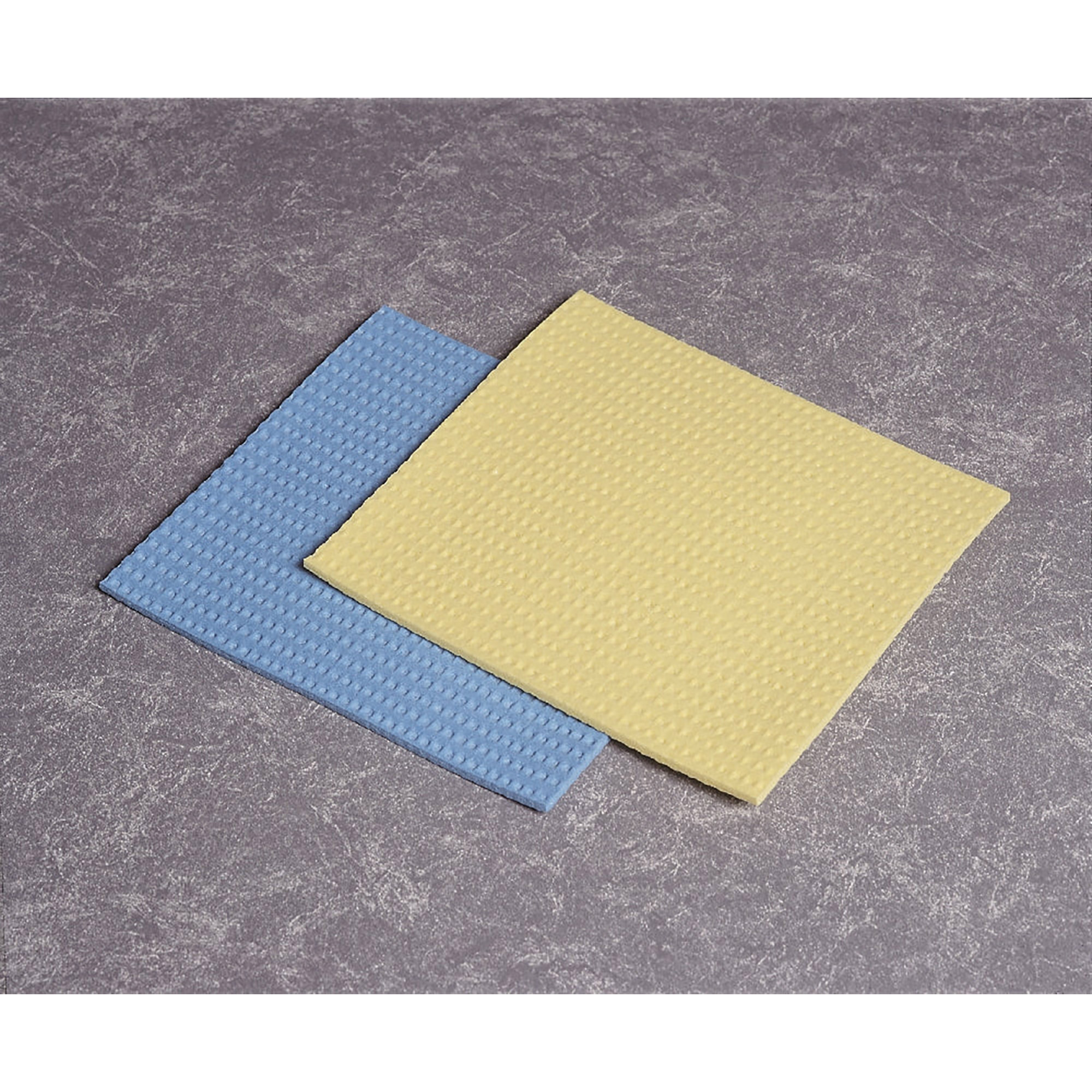 Sponge, Cellulose, Fine-Textured, Uncompressed, Blue And Yellow, 7-1/4" x 8" x 5/16" - 2/PK