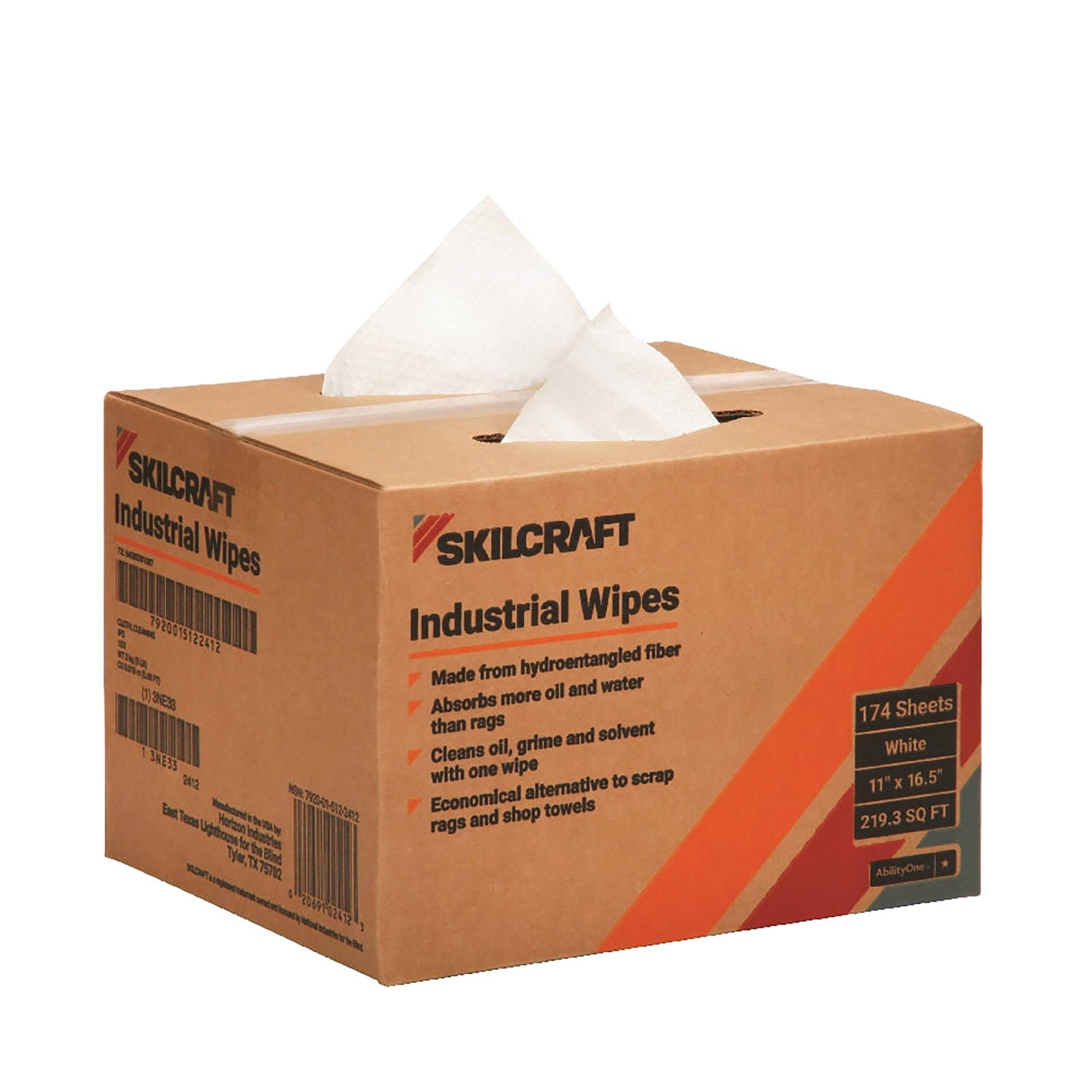 Wipes, Cleaning, Heavy Duty, 11" x 16-1/2" - 174/BX