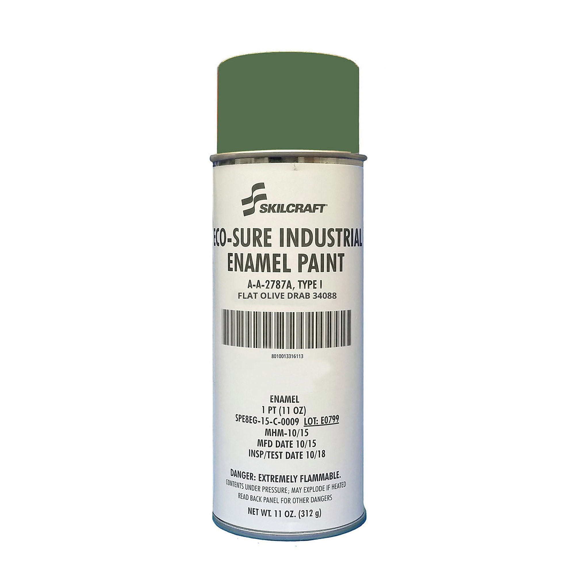 Enamel, Aerosol, Type I, Flat Olive Drab, Pint - Each