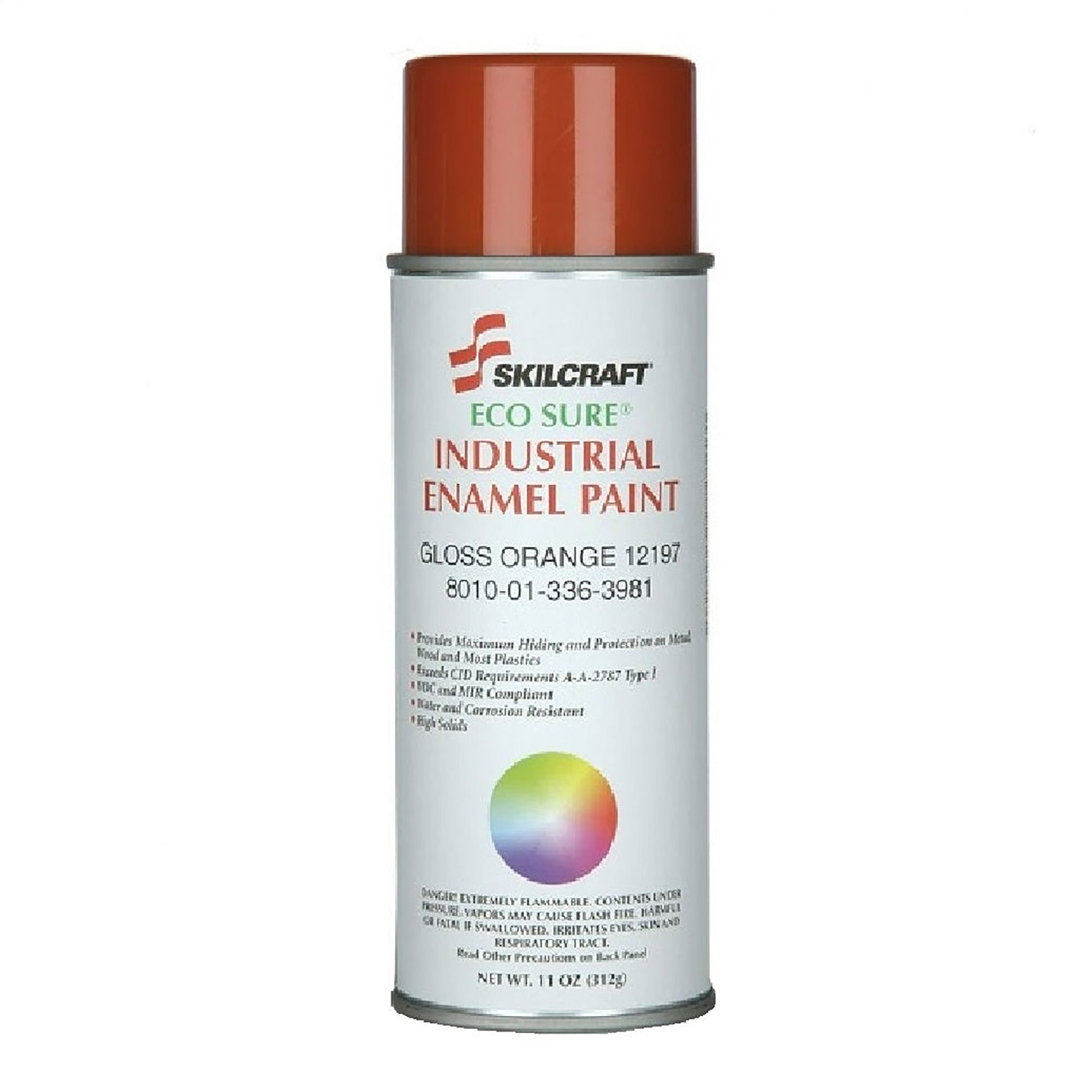Enamel, Aerosol, Type I, Gloss Orange, Pint - Each