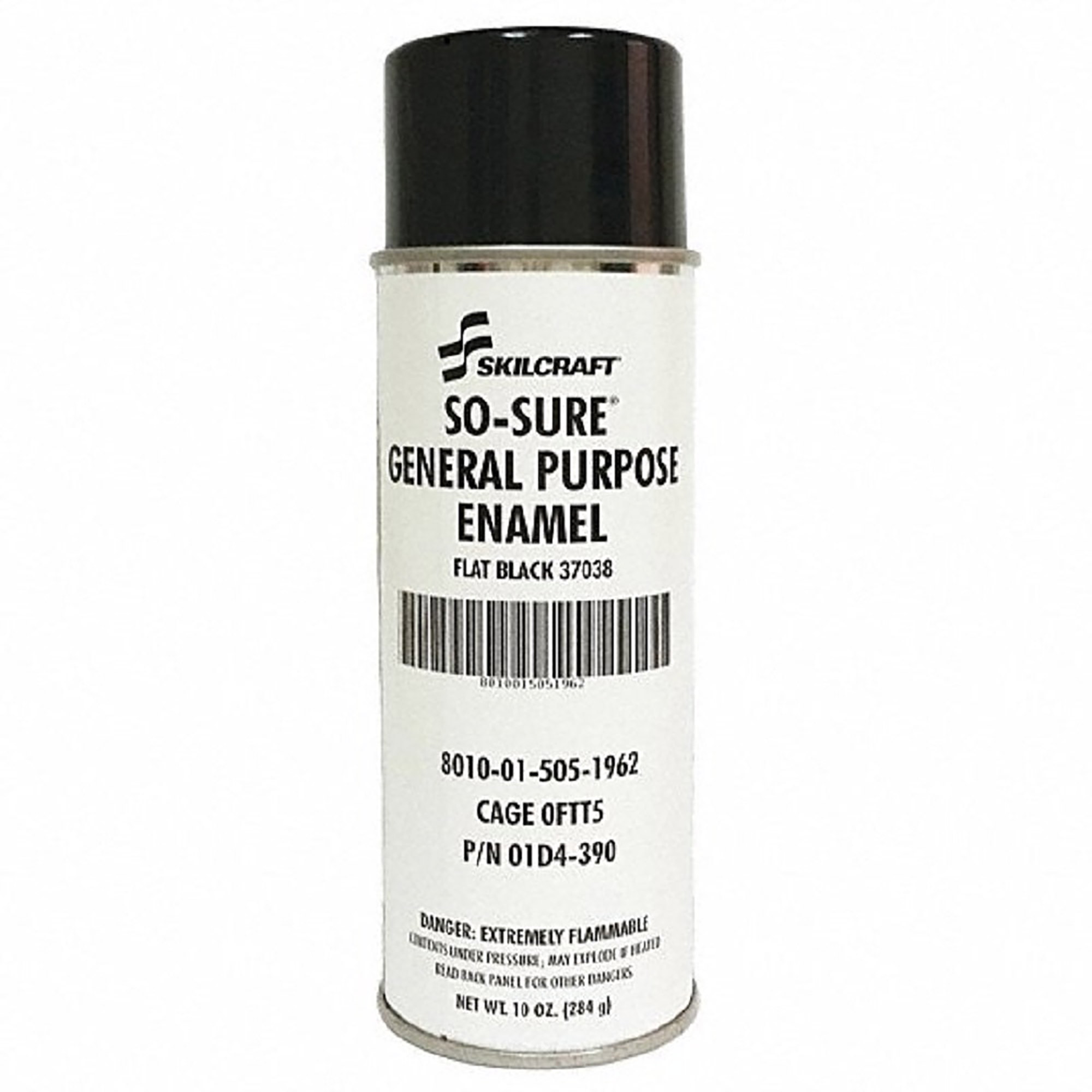 Enamel, Aerosol, Interior/Exterior, Flat Black - Each