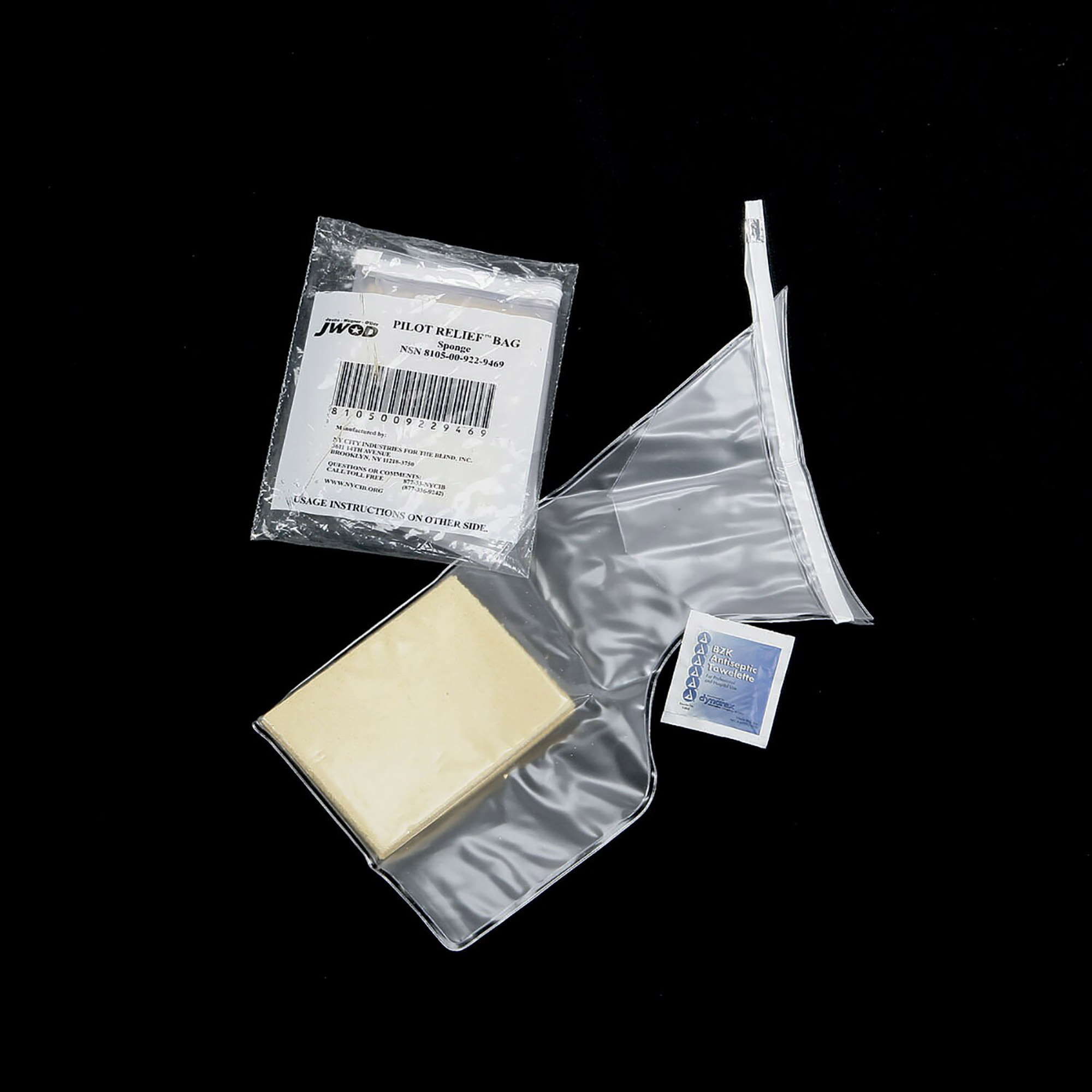 Bag, Assembly, Crew Relief, Compressed Sponges - Each