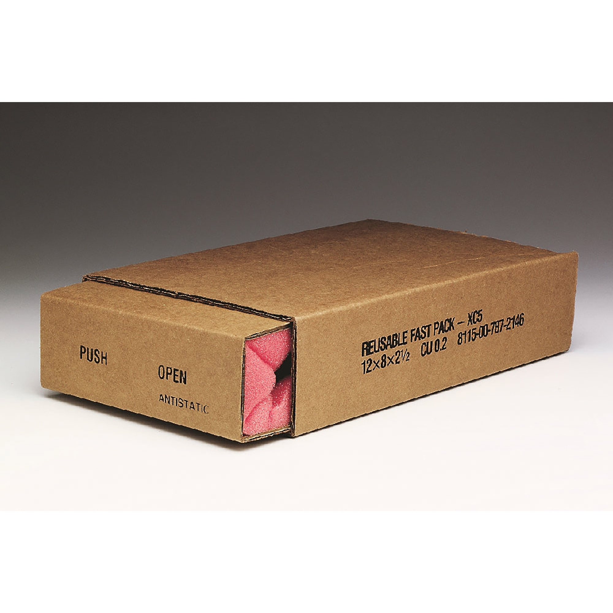 Box, Shipping, w/ Slide Pack, Brown, XC-5, 12" x 8" x 2-1/2" - Each