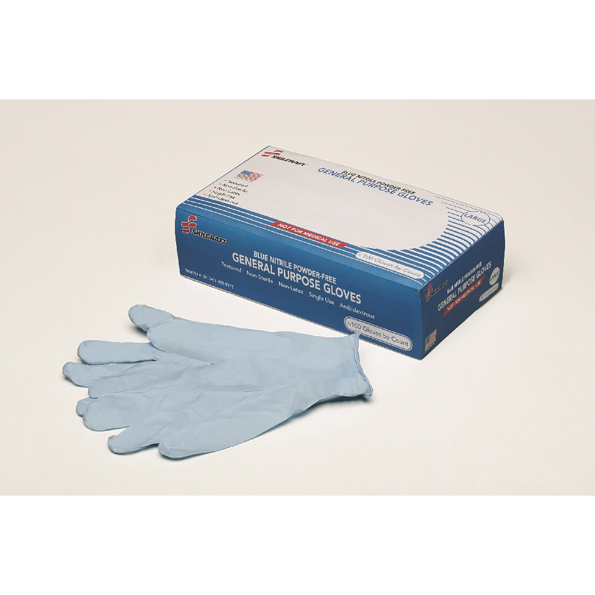 Disposable Nitrile Glove 4 Mil Blue Lg - 100/BX
