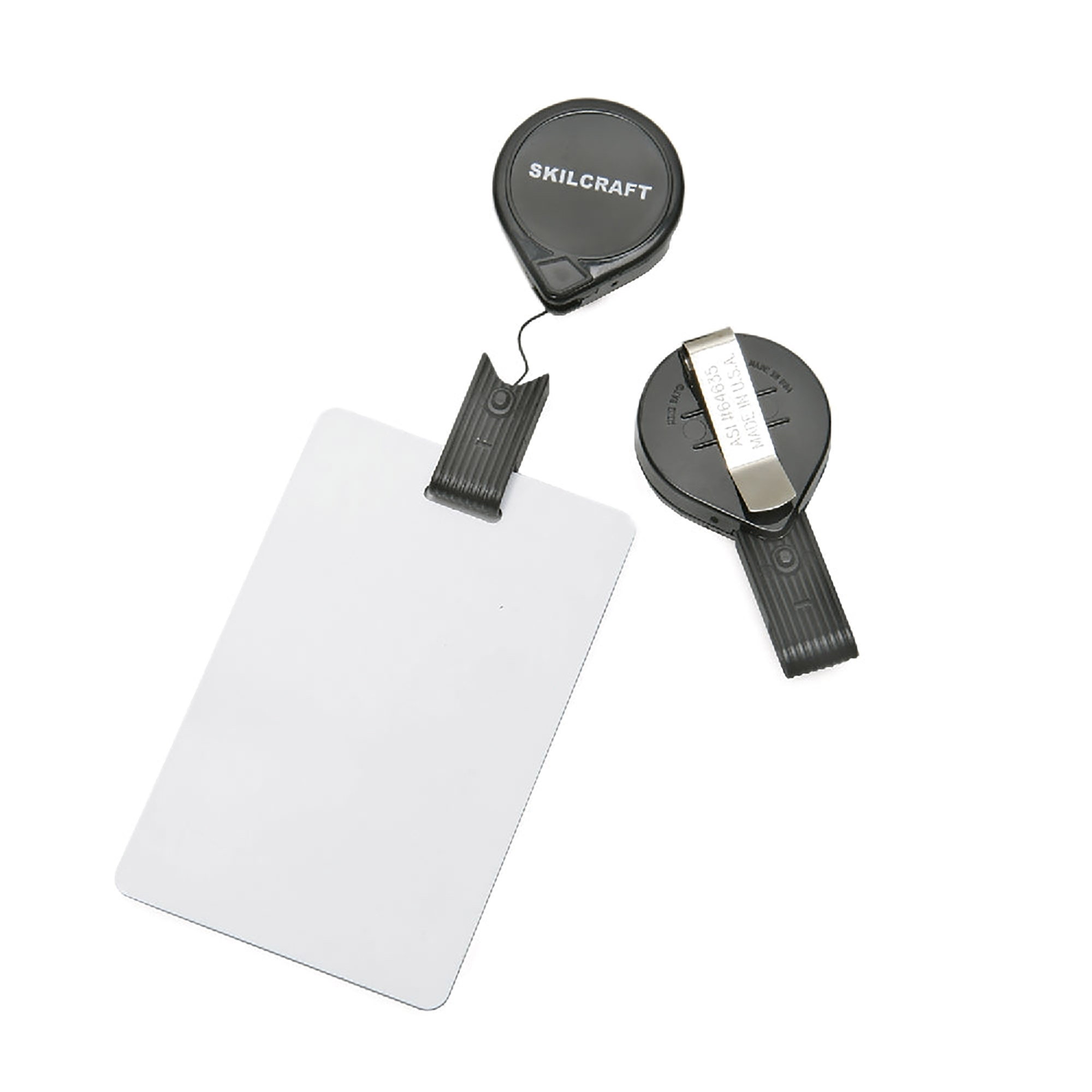 Id Badge Holder, Retractable, Black, 36" - 12/PK