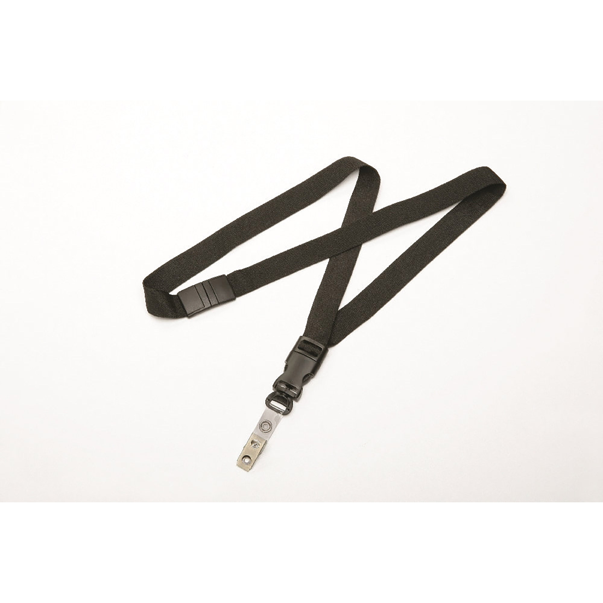 Neck Lanyard, Strap Style, Clip, Black, 36" x .75" - 12/PK