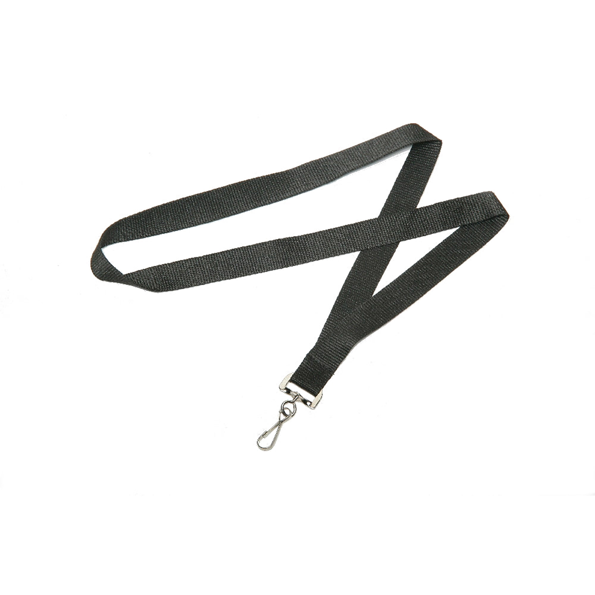 Neck Lanyard, Strap Style, J-Hook, Black, 36 x .75 - 12/PK